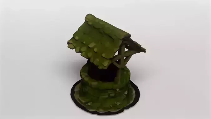 Mossy Medieval Wishing Well 3D Model