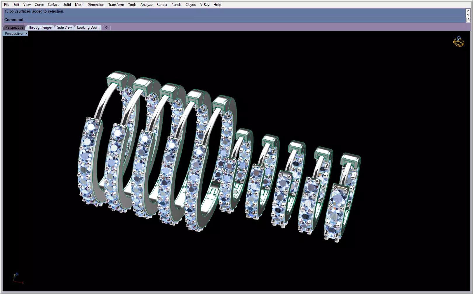 Round Diamond earrings Free 3D print model_0
