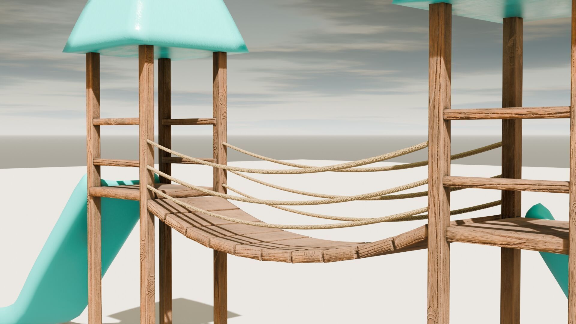 Playground castle with a slide Low-poly 3D model_17