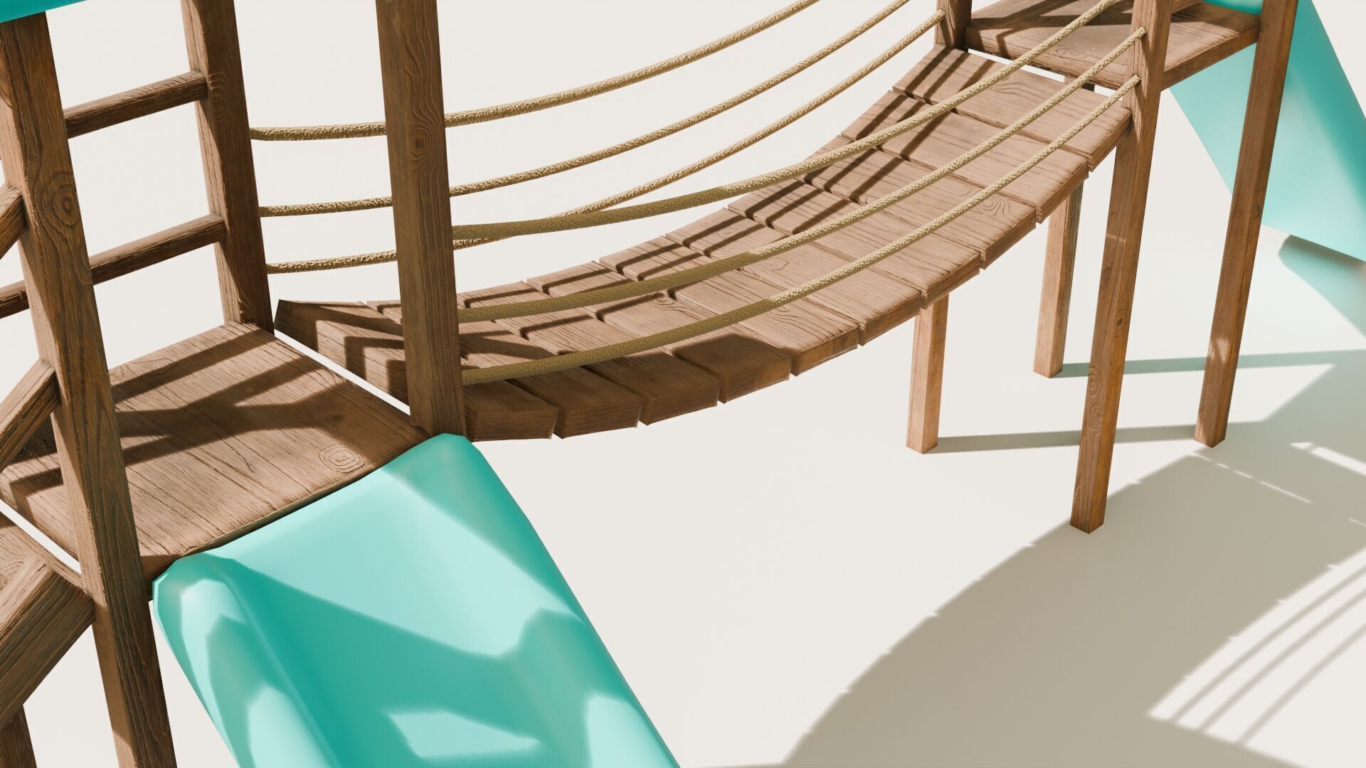 Playground castle with a slide Low-poly 3D model_1