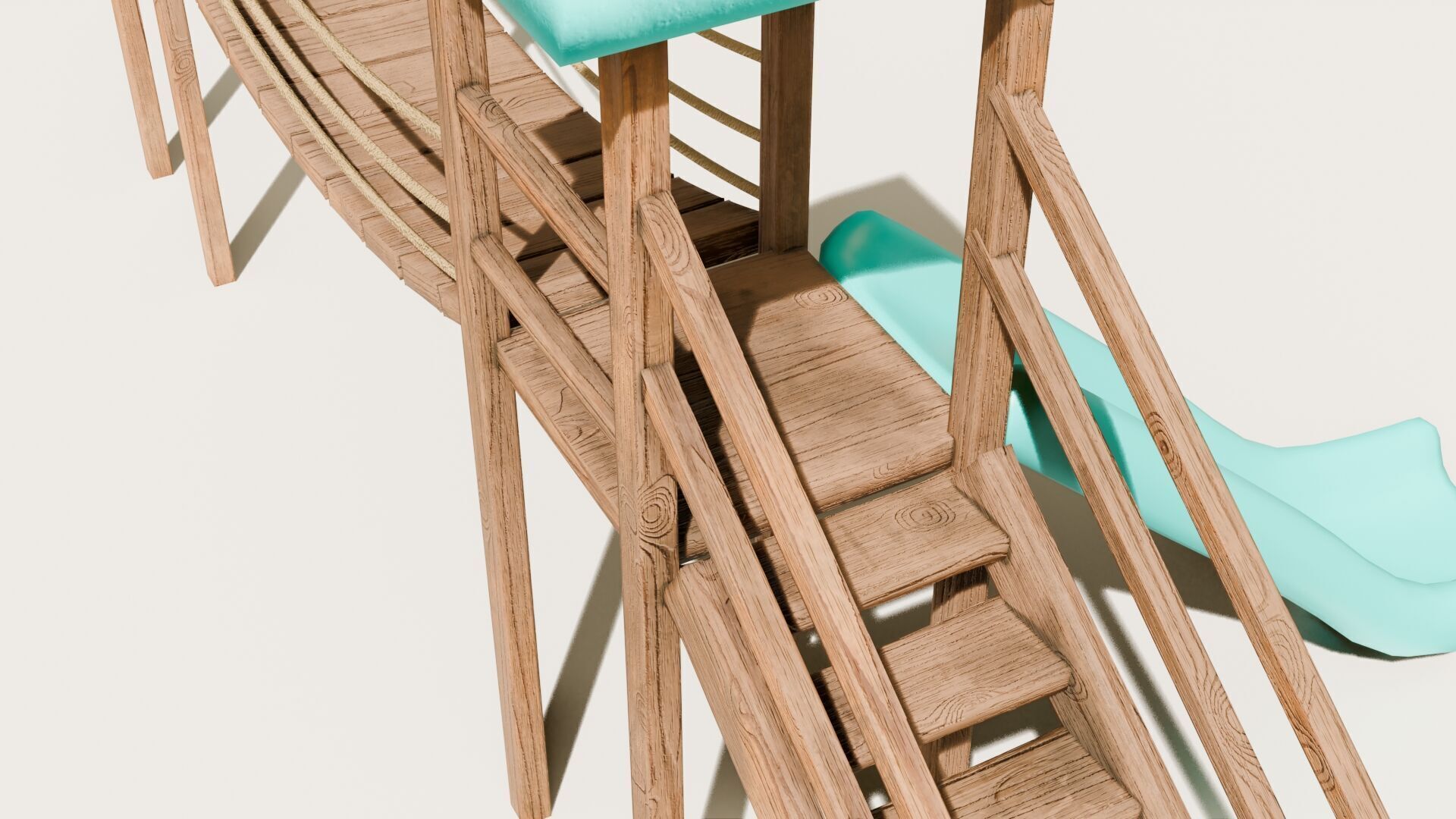 Playground castle with a slide Low-poly 3D model_8