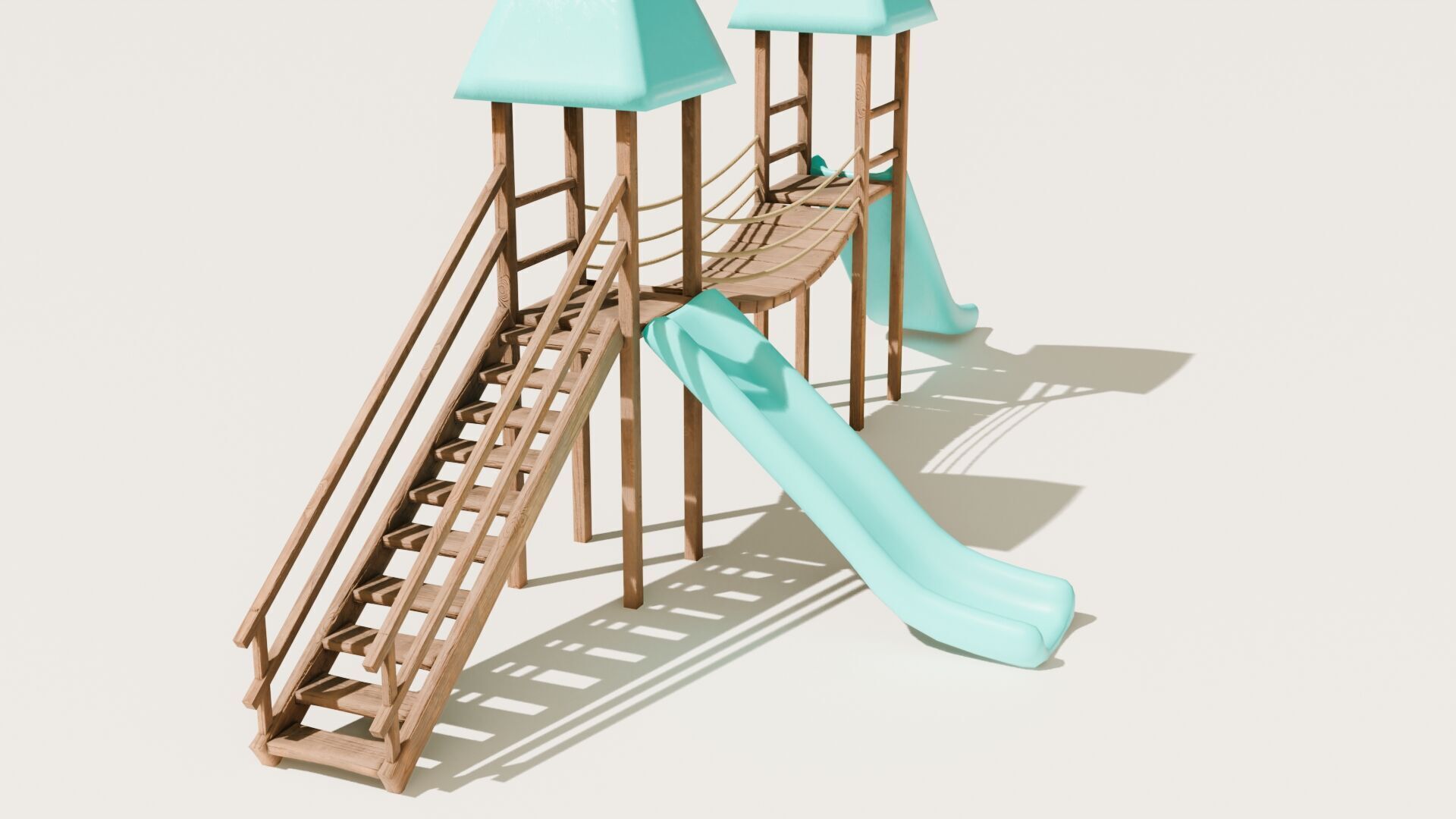 Playground castle with a slide Low-poly 3D model_23