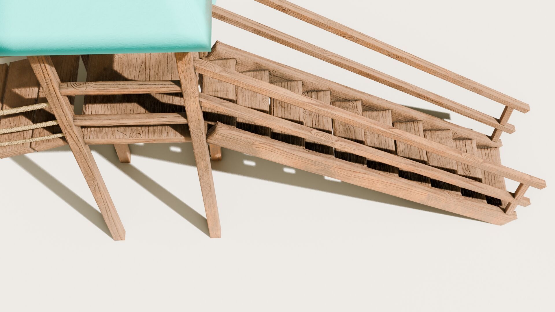 Playground castle with a slide Low-poly 3D model_3