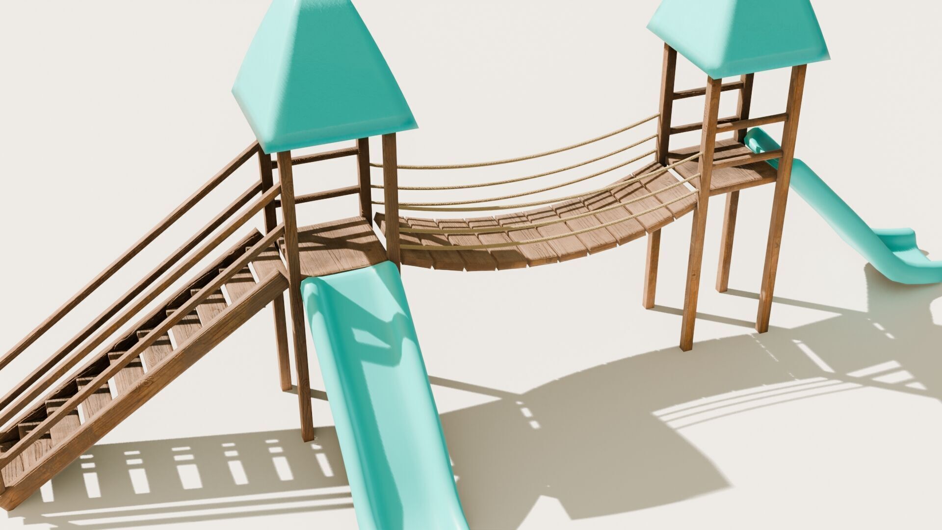 Playground castle with a slide Low-poly 3D model_27