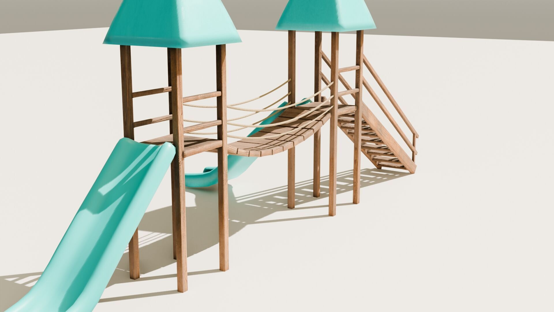 Playground castle with a slide Low-poly 3D model_21