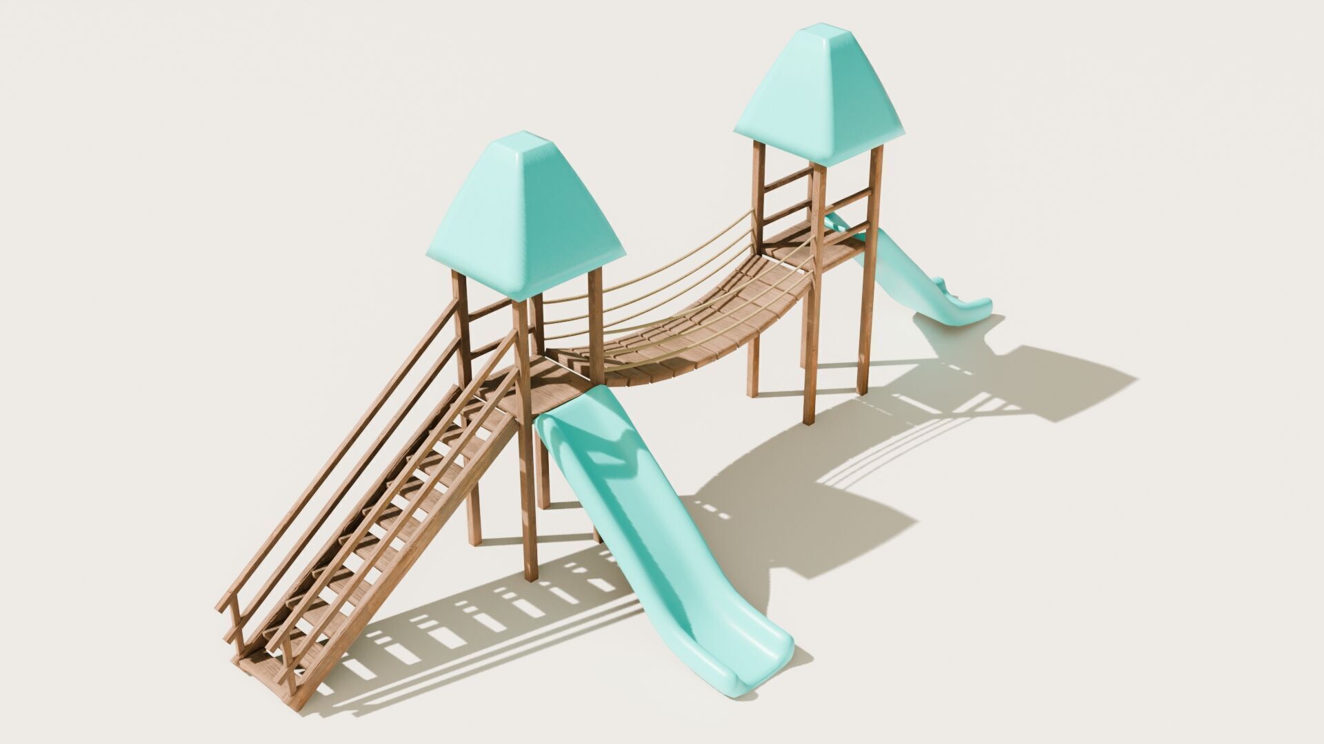 Playground castle with a slide Low-poly 3D model_7