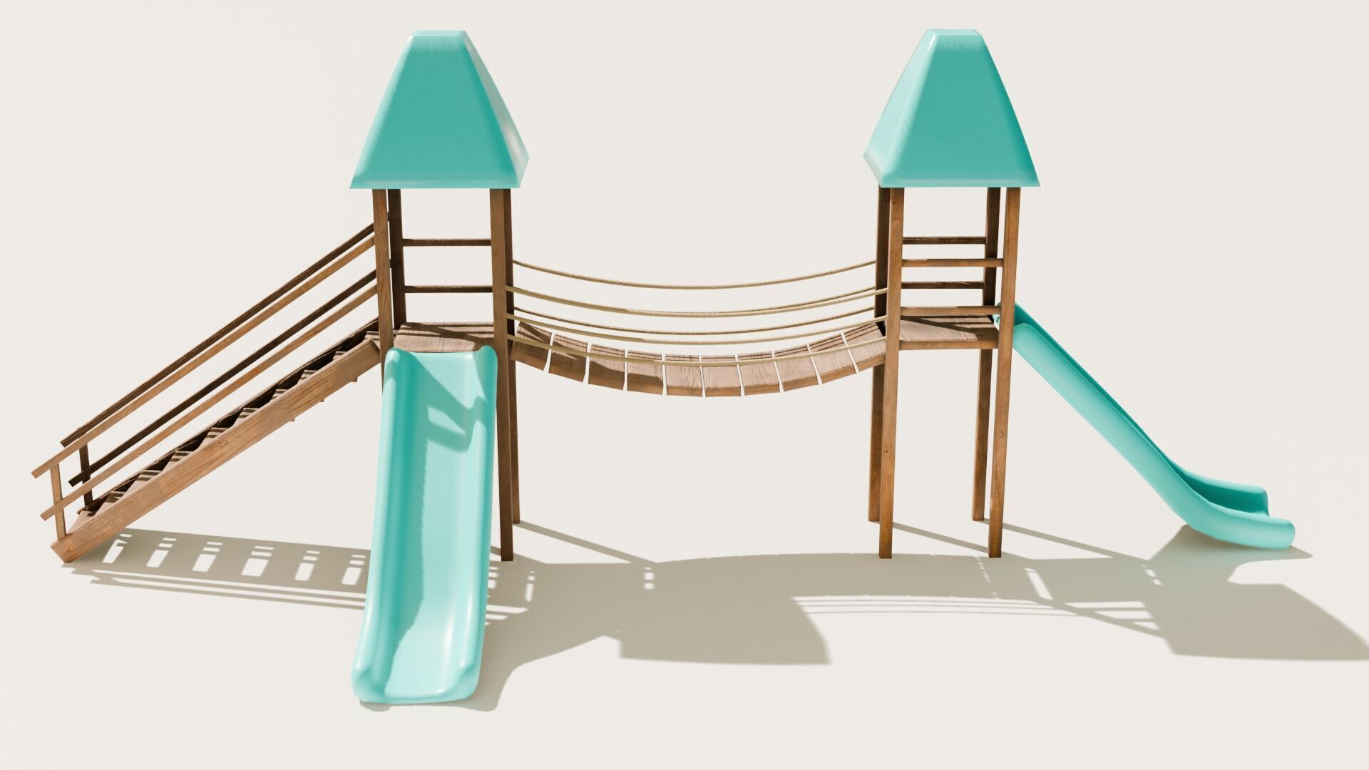 Playground castle with a slide Low-poly 3D model_16