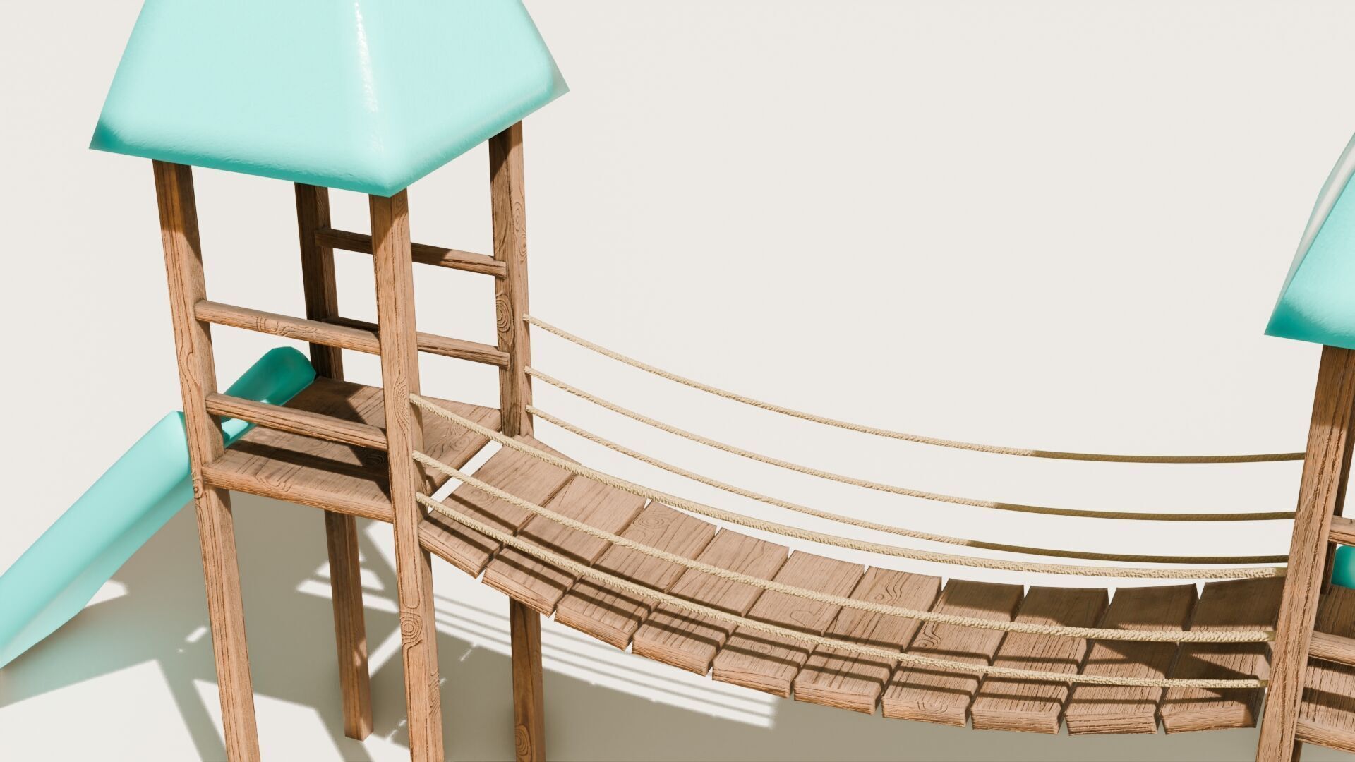 Playground castle with a slide Low-poly 3D model_6