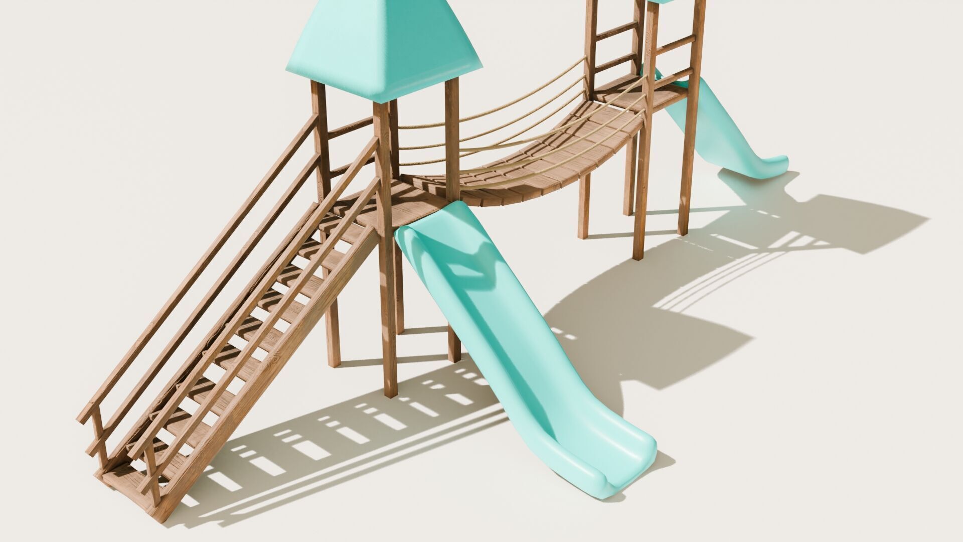 Playground castle with a slide Low-poly 3D model_25