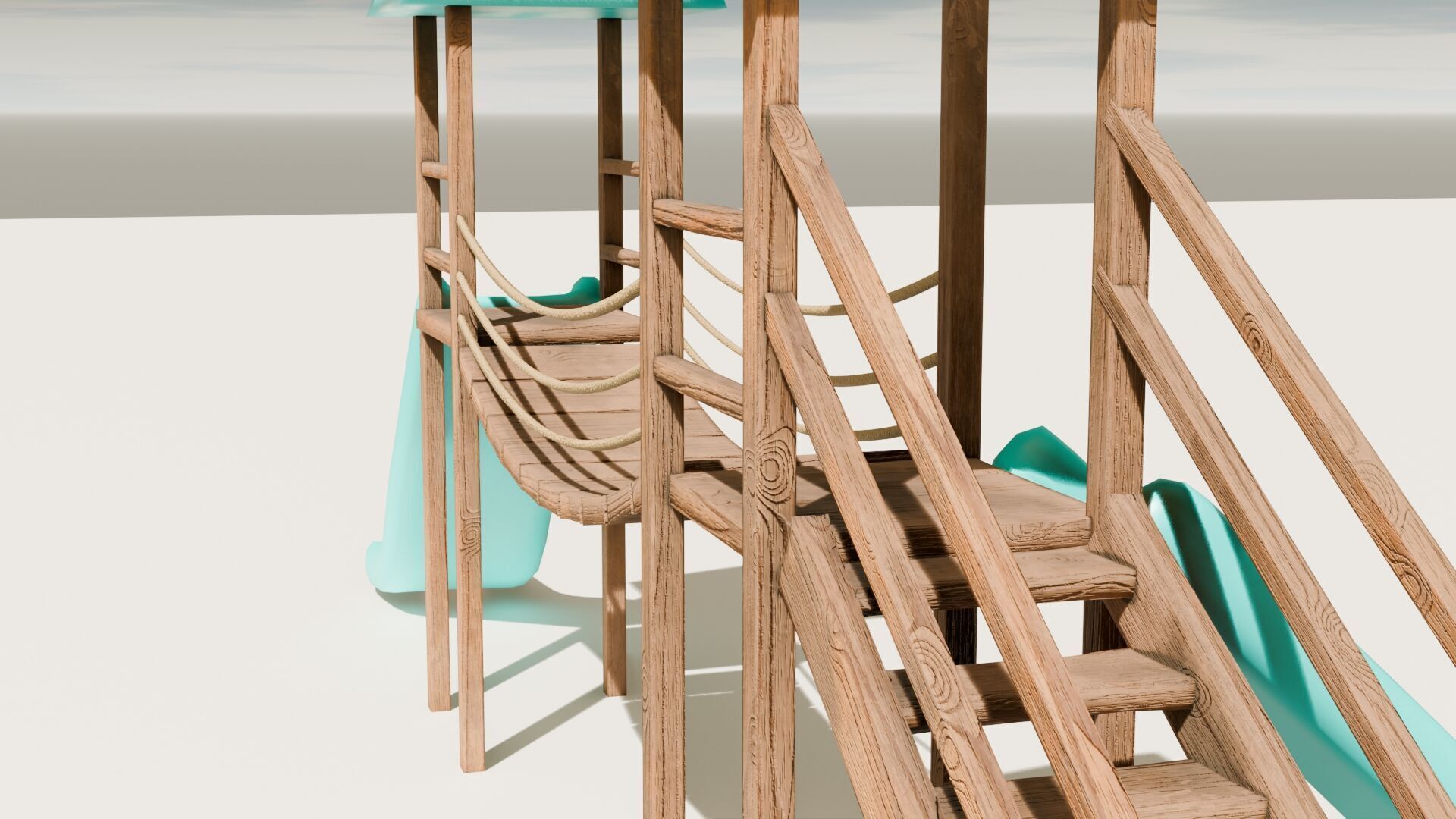 Playground castle with a slide Low-poly 3D model_24