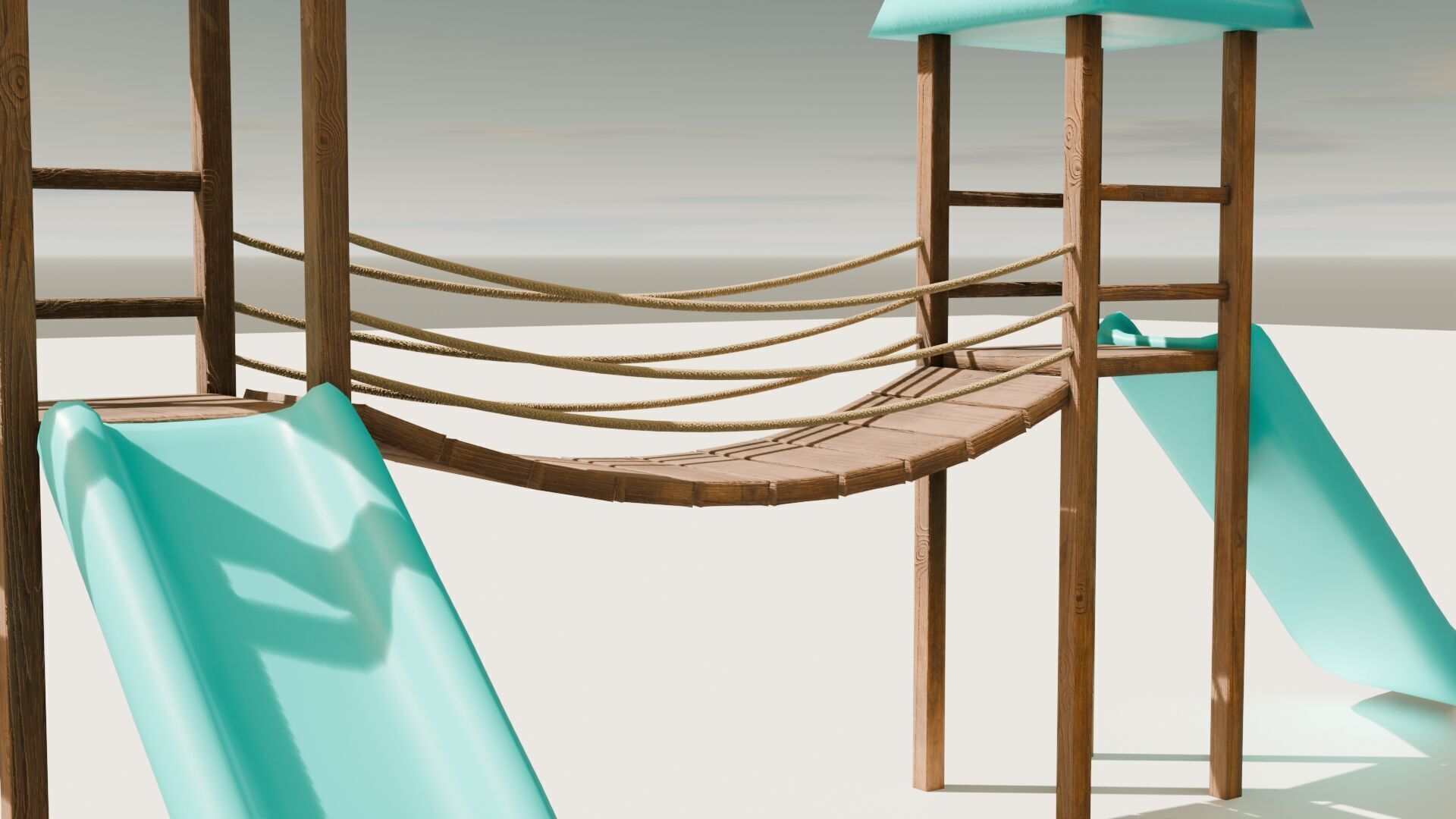 Playground castle with a slide Low-poly 3D model_28