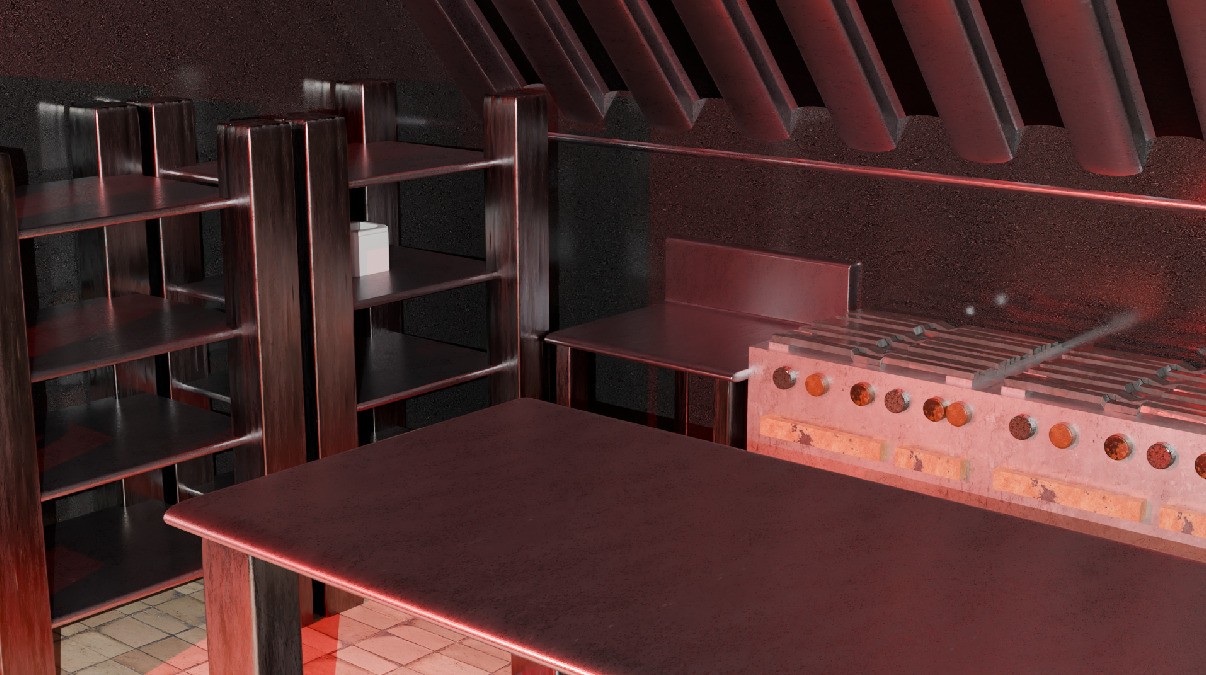 Horor room Low-poly 3D model_5