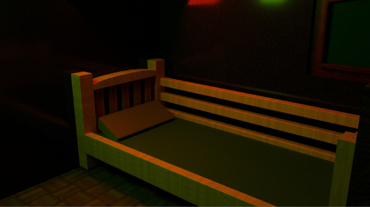 Horor room Low-poly 3D model_3
