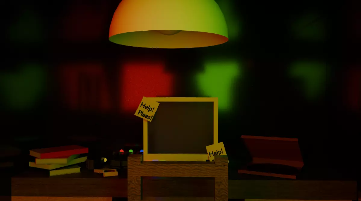 Horor room Low-poly 3D model_0