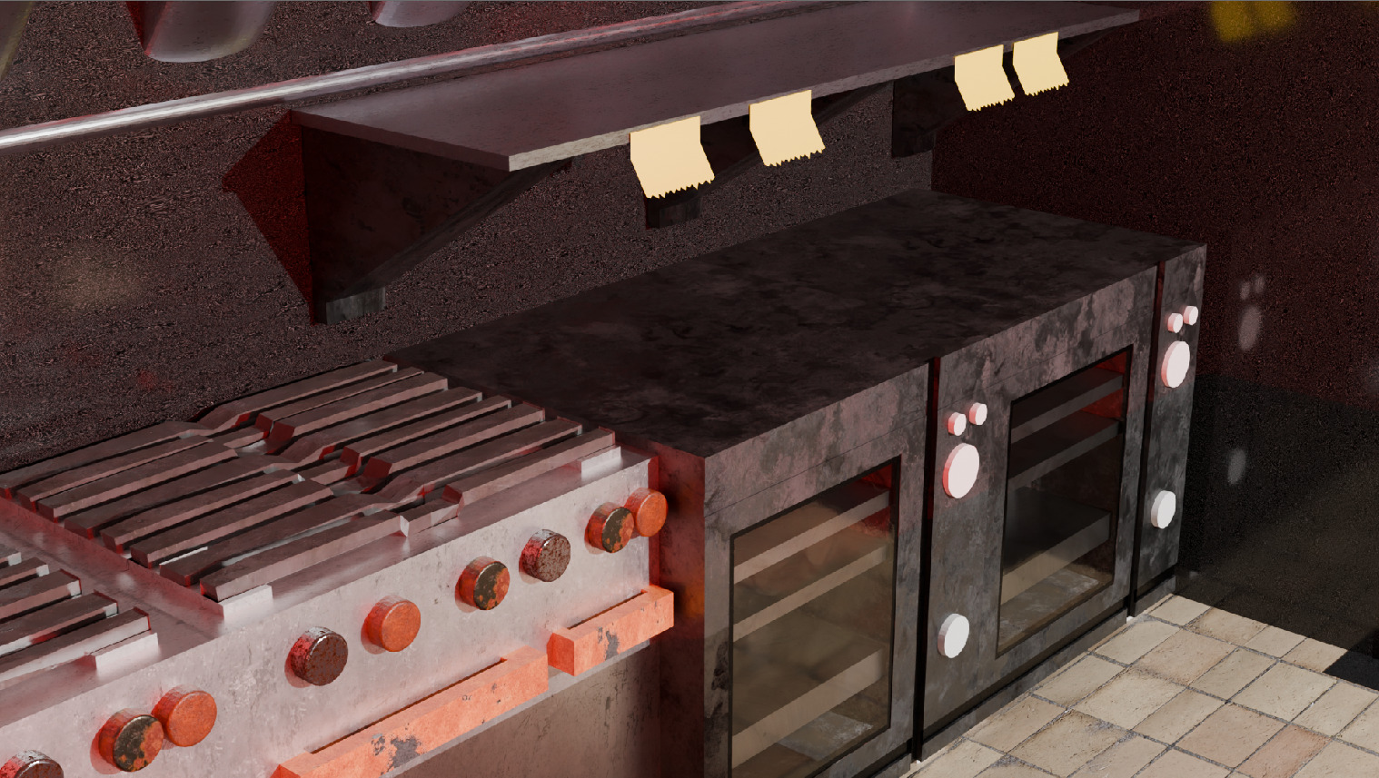 Horor room Low-poly 3D model_6