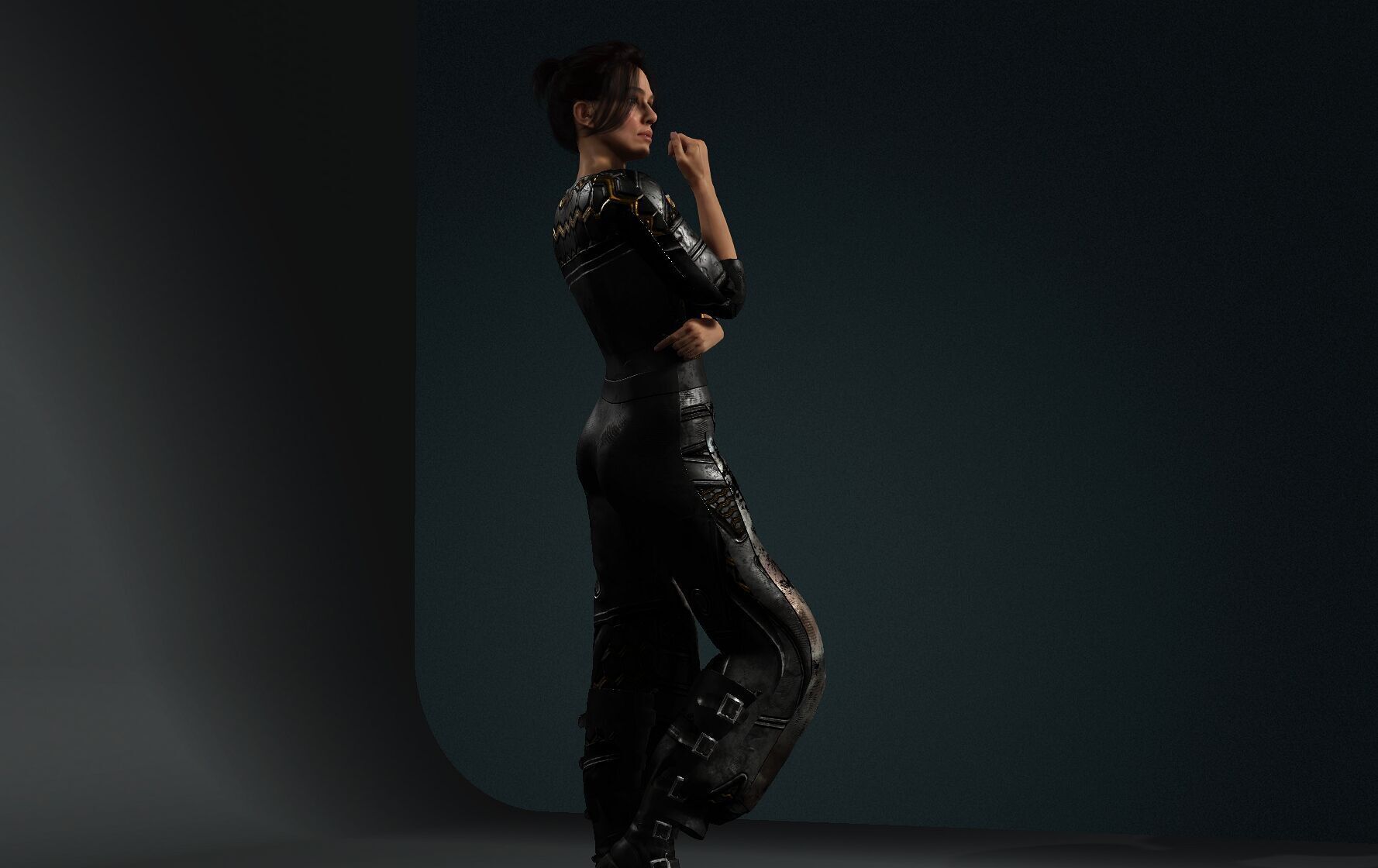 Scifi female 3D model_2