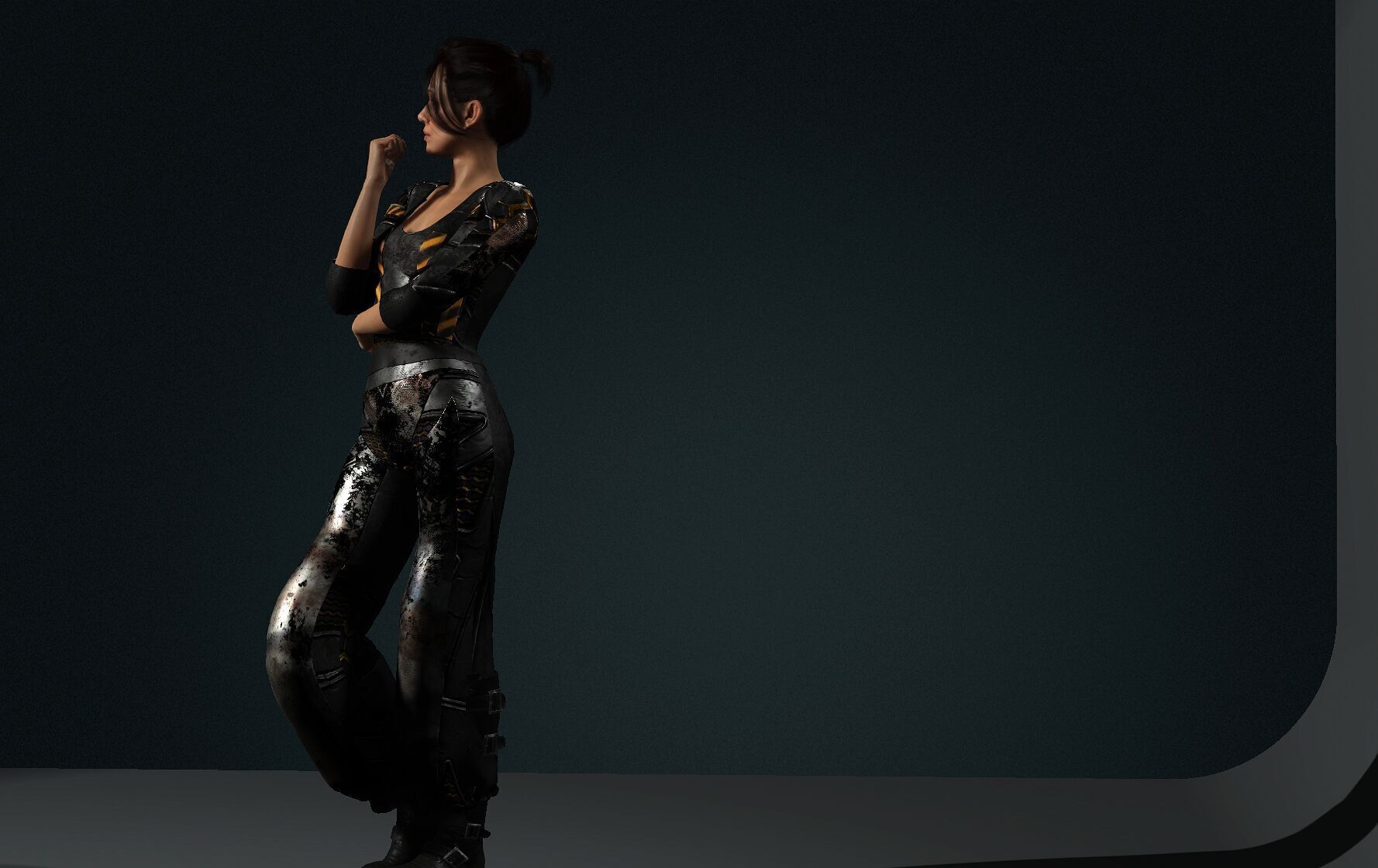 Scifi female 3D model_1