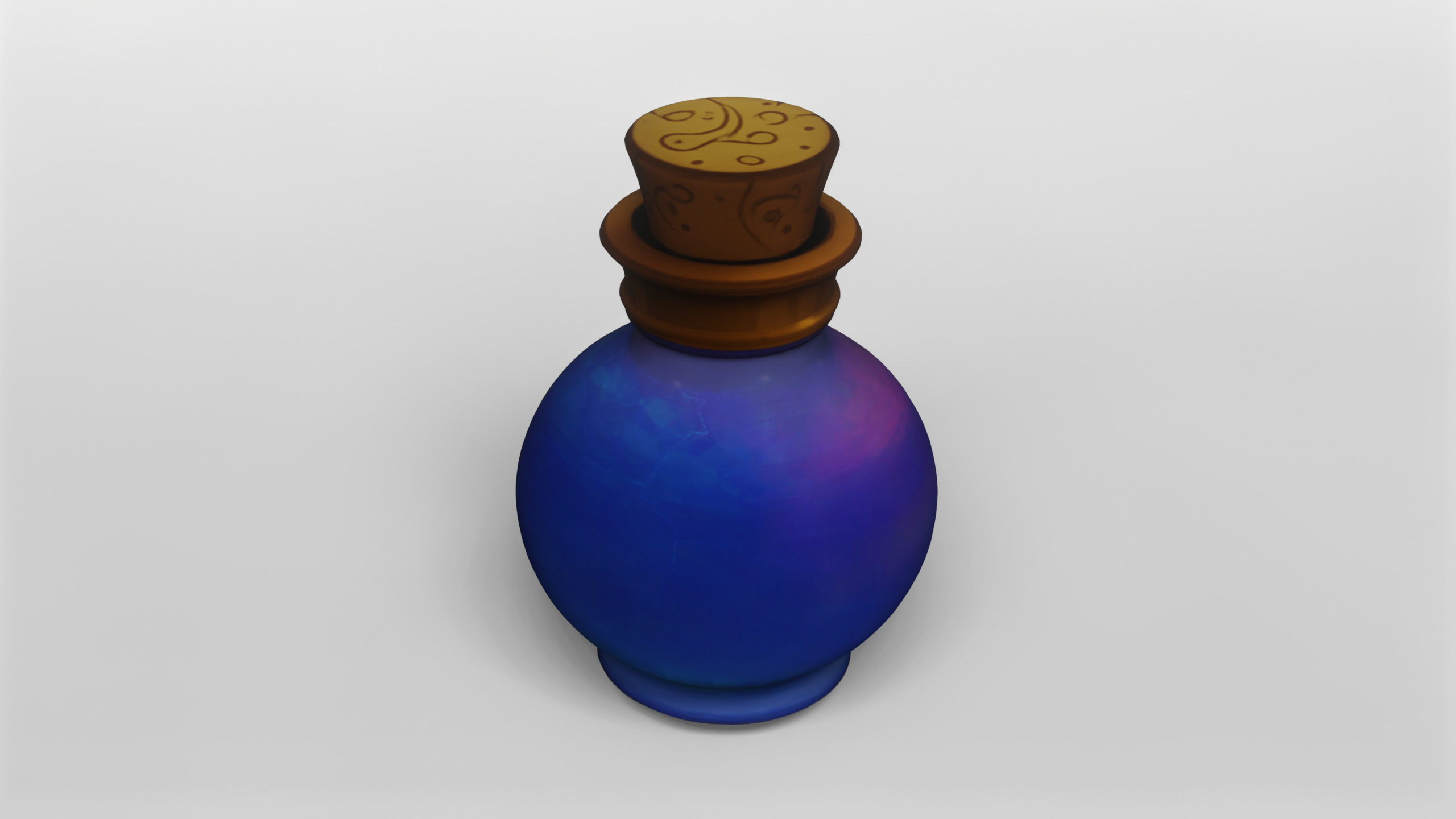 Fantasy Magic Potion Bottle 3D model_2