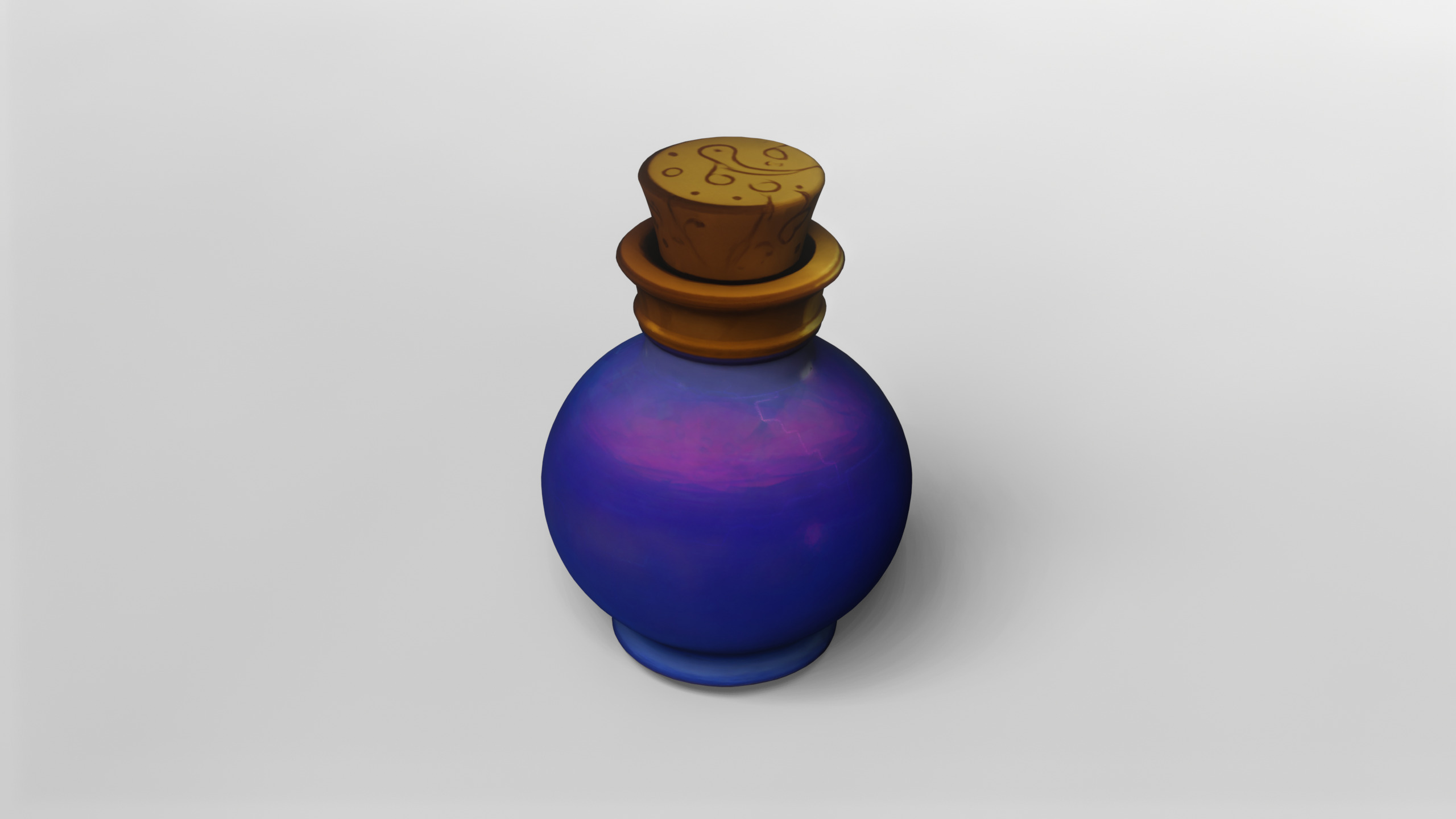 Fantasy Magic Potion Bottle 3D model_4