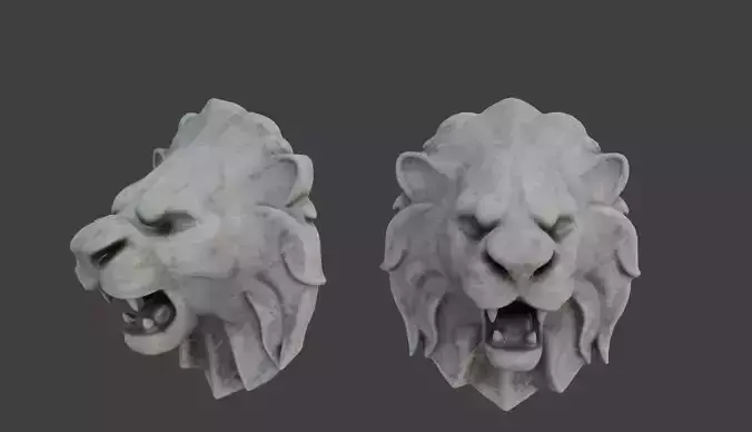 Lion head sculpture