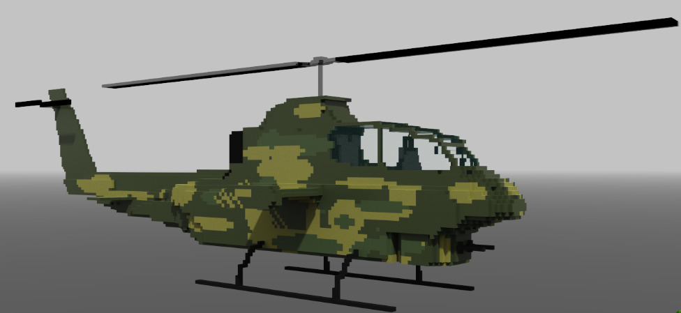 AH 1 Cobra voxel model  Low-poly 3D model_1