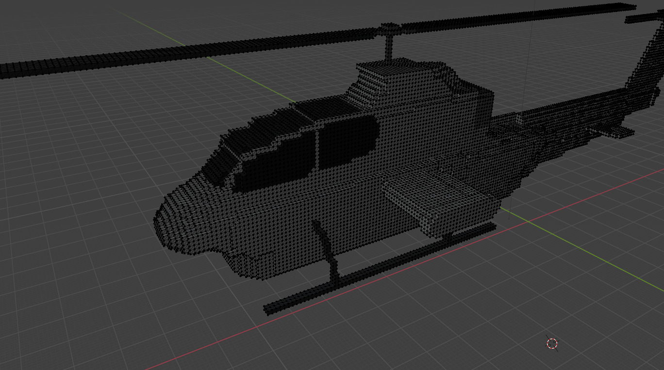 AH 1 Cobra voxel model  Low-poly 3D model_4