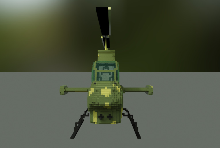 AH 1 Cobra voxel model  Low-poly 3D model_3