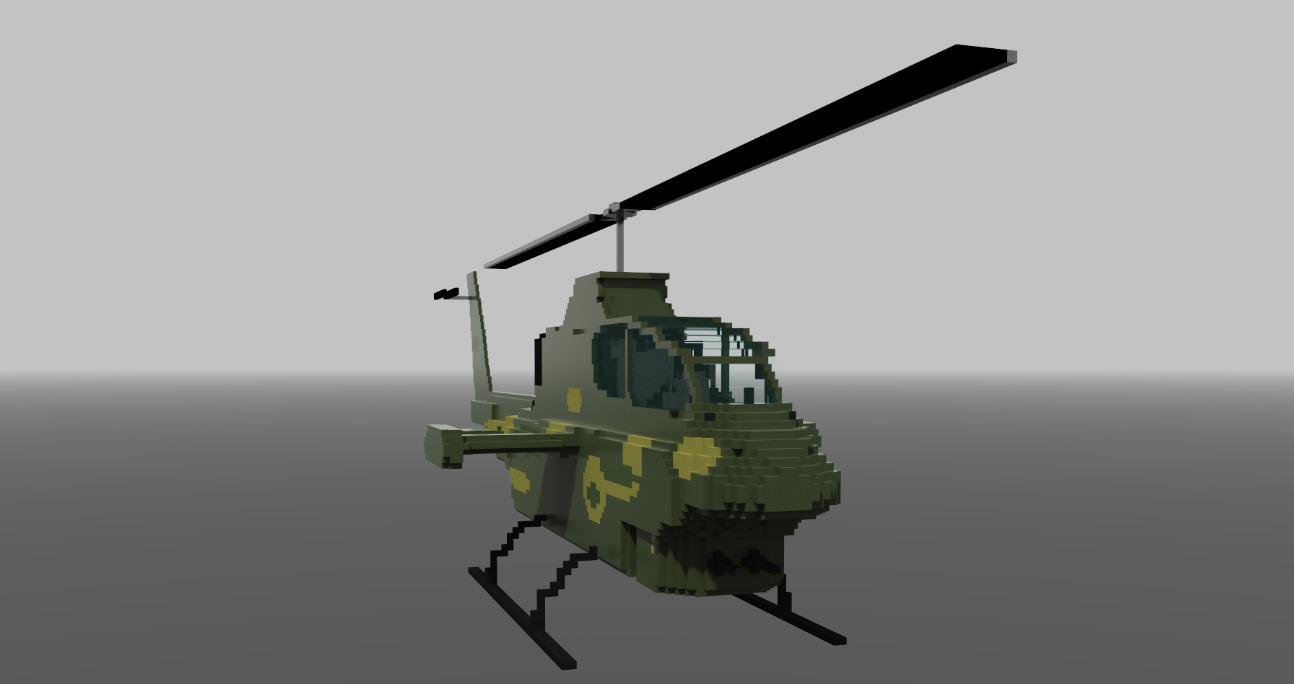 AH 1 Cobra voxel model  Low-poly 3D model_2
