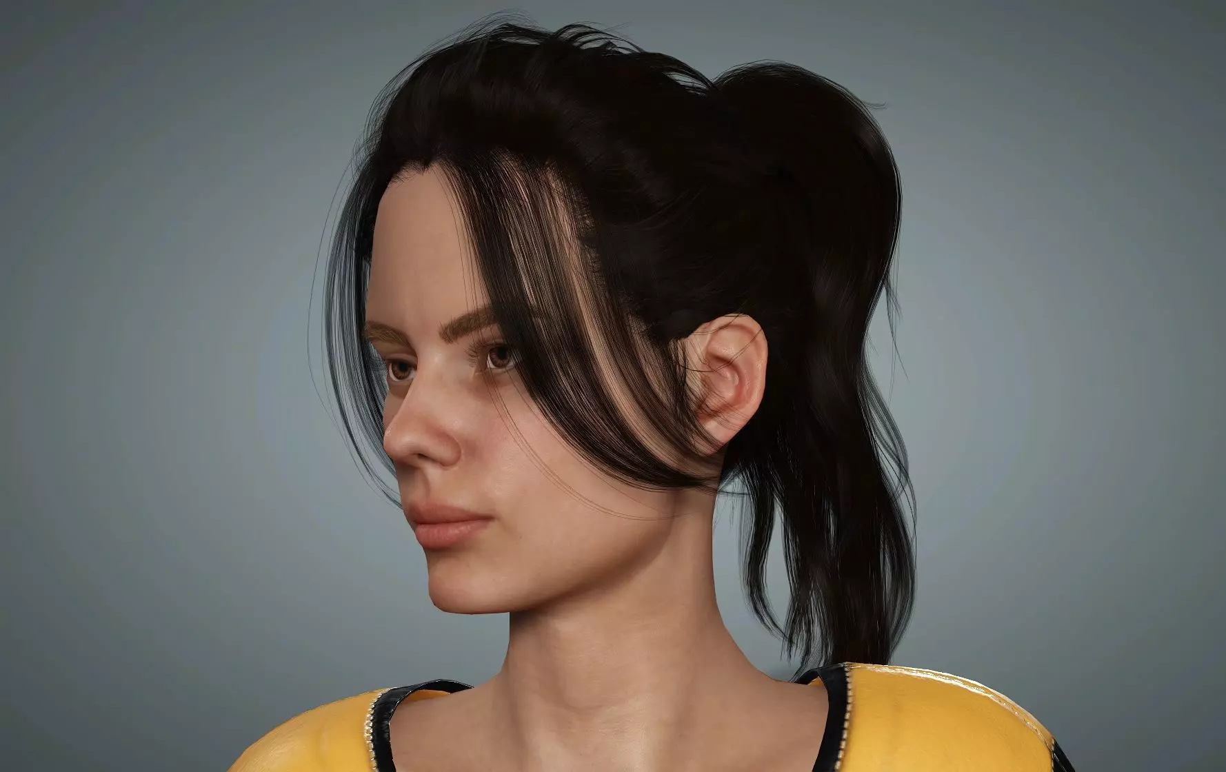 Scifi female 3D model_0