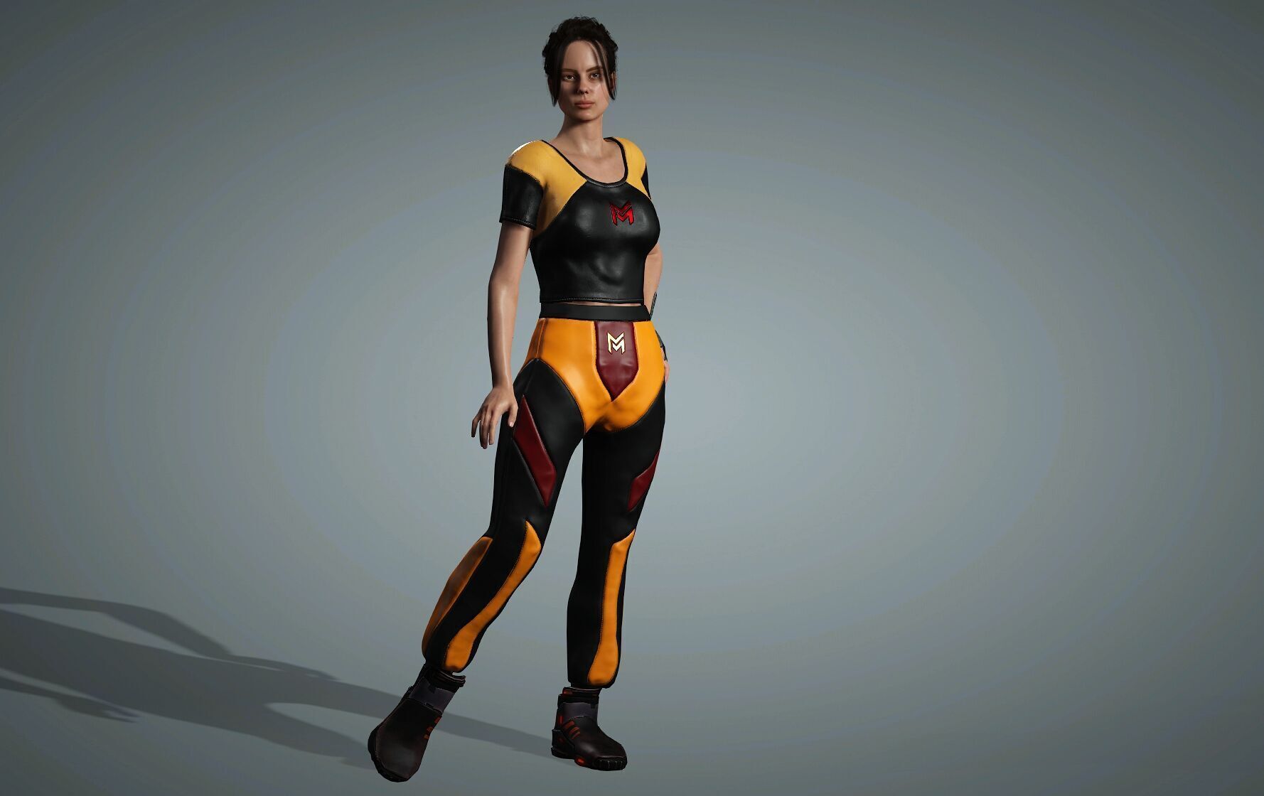 Scifi female 3D model_3