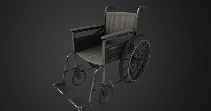 Wheelchair old Low-poly 3D model