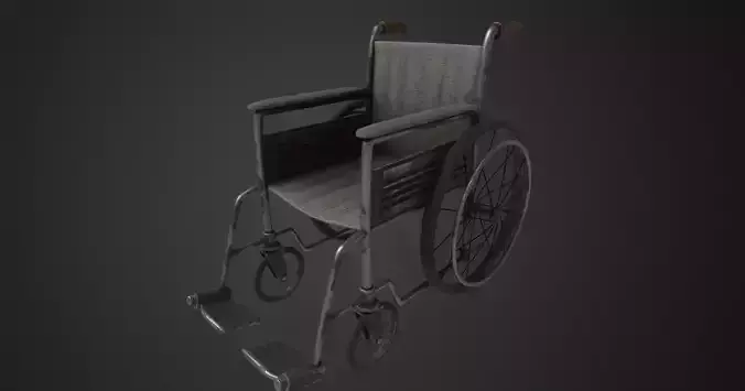 Wheelchair old Low-poly 3D model