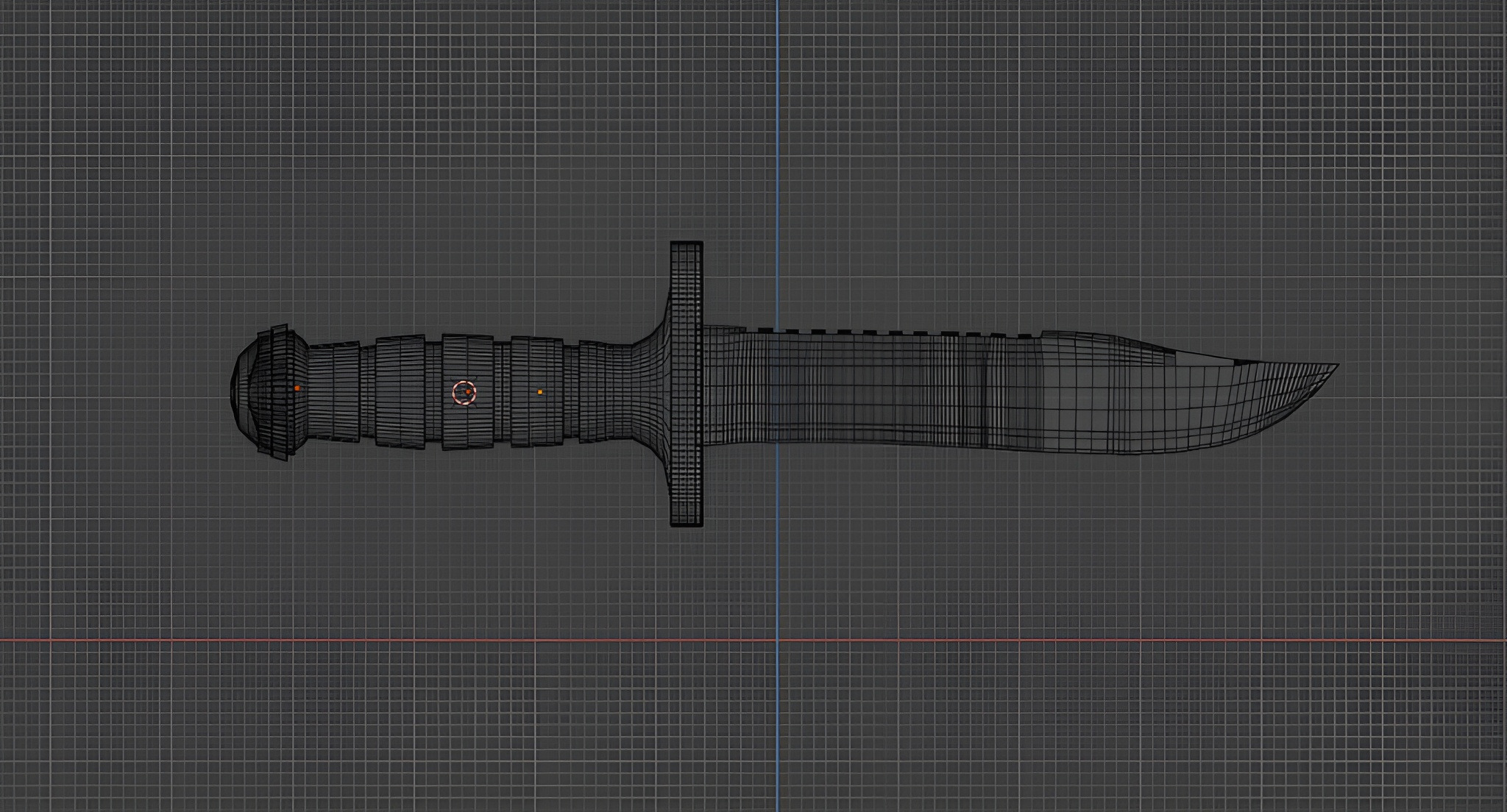 3D Combat Knife Model Low-poly 3D model_2
