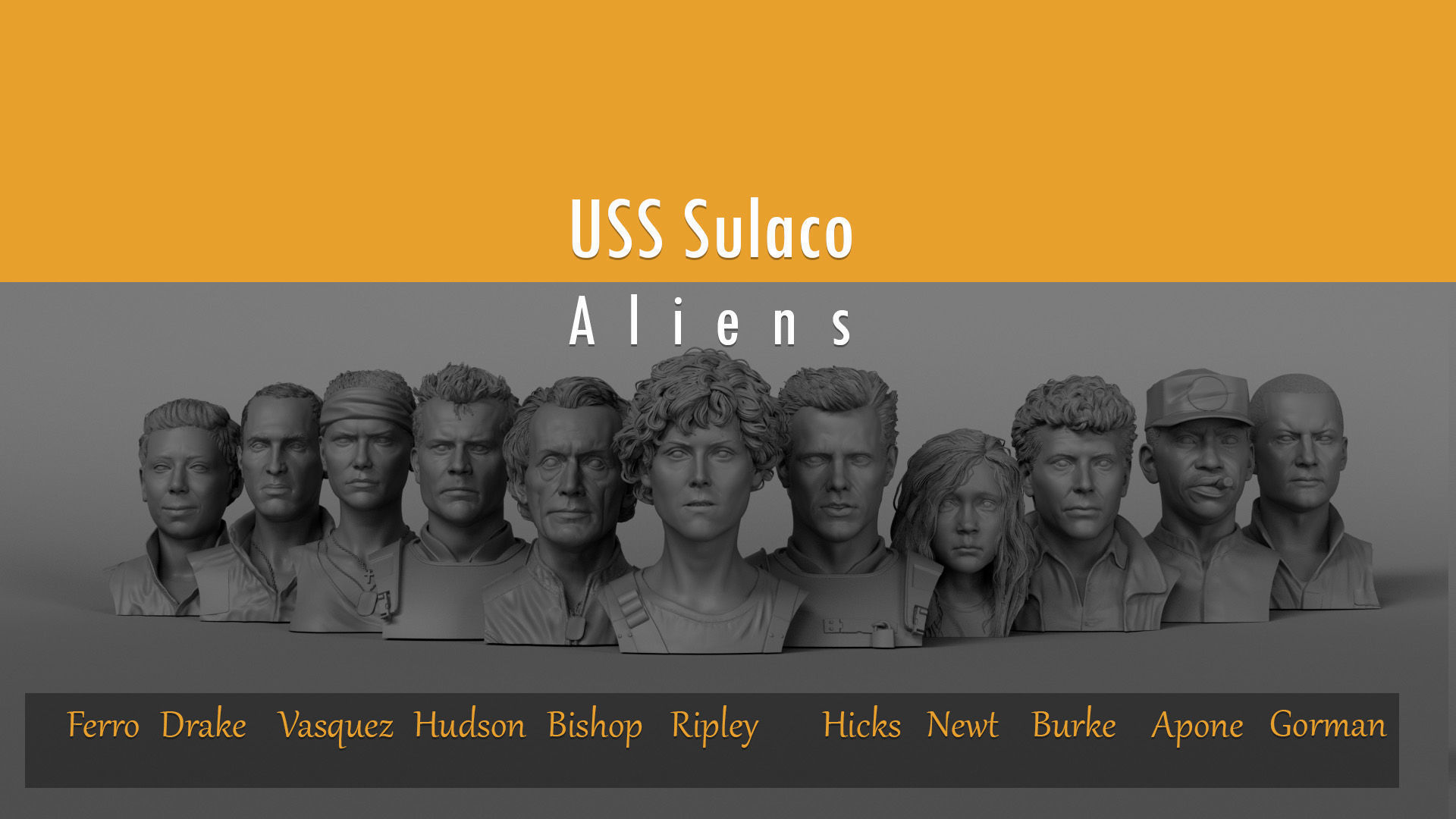 Aliens Cast - USS Sulaco colonial marines crew - Aliens 3D Model Collection_0