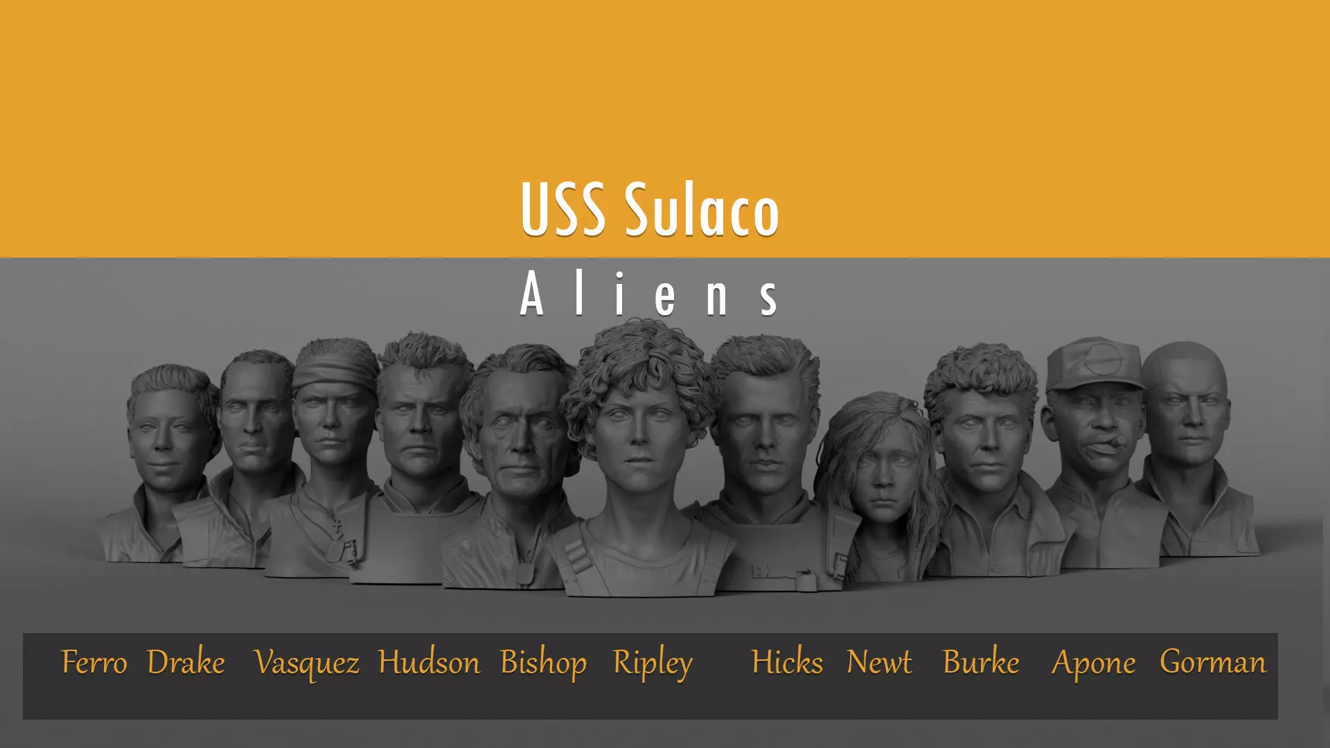 Aliens Cast - USS Sulaco colonial marines crew - Aliens 3D Model Collection_0