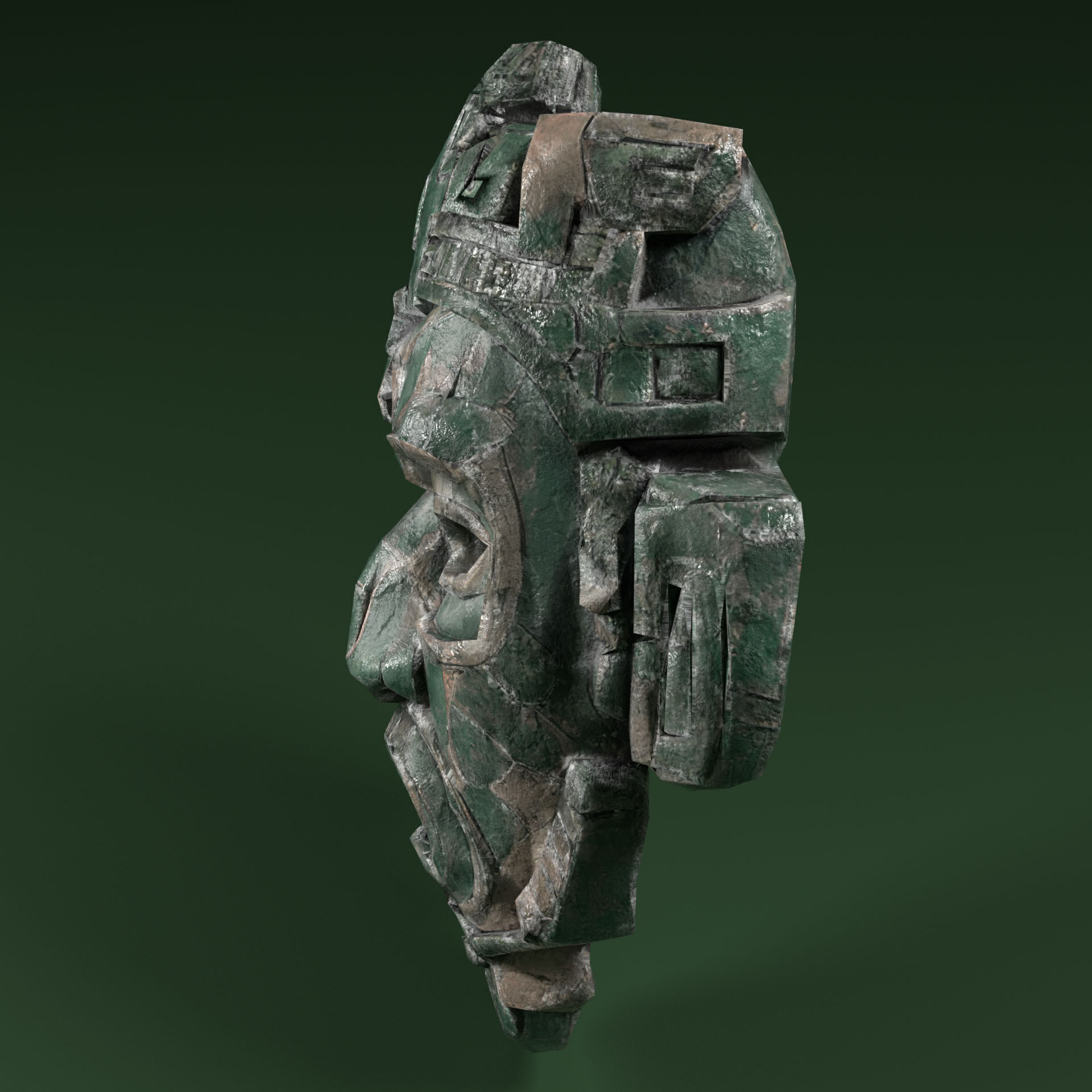 Maya Ceremonial Masks Pack Low-poly 3D model_10