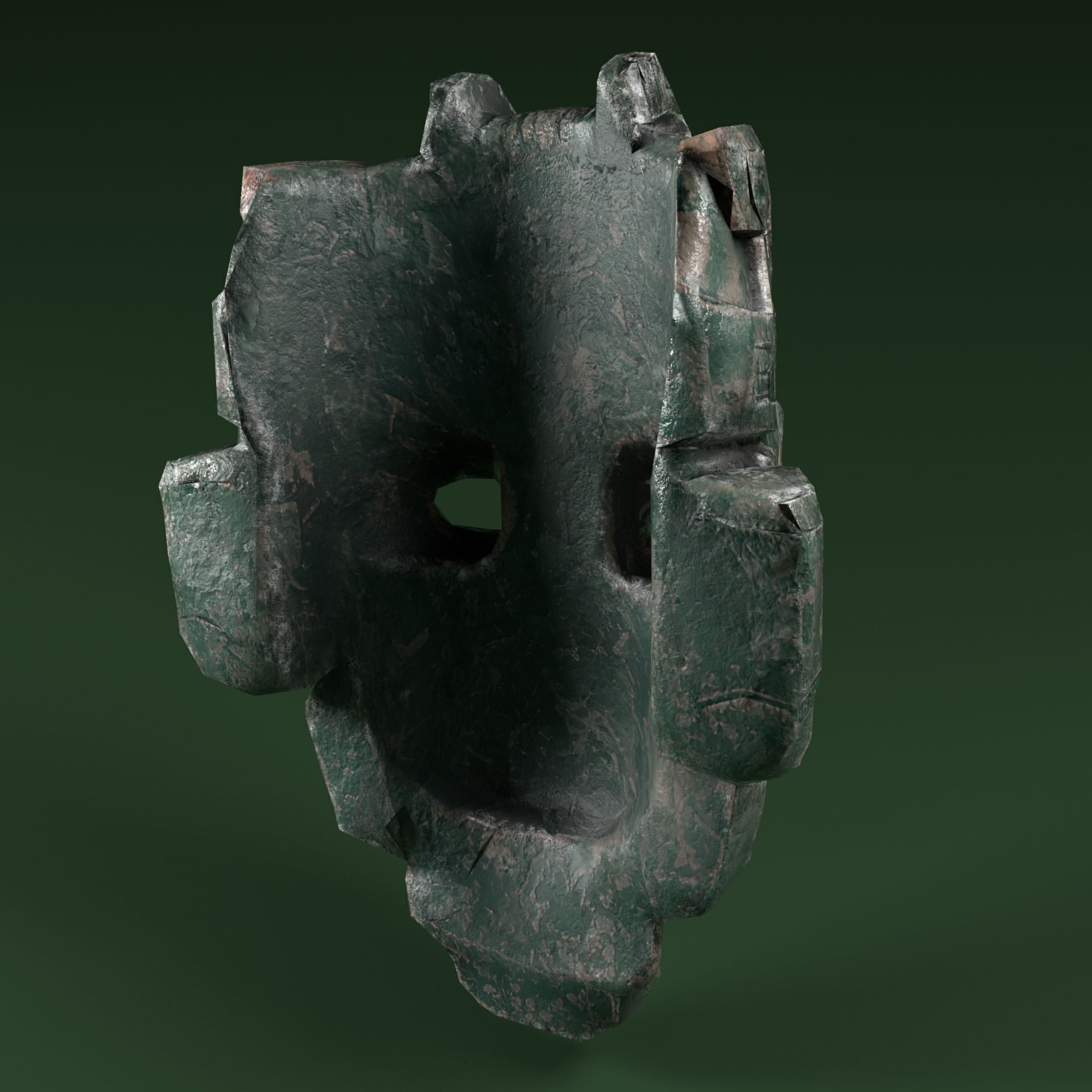 Maya Ceremonial Masks Pack Low-poly 3D model_6