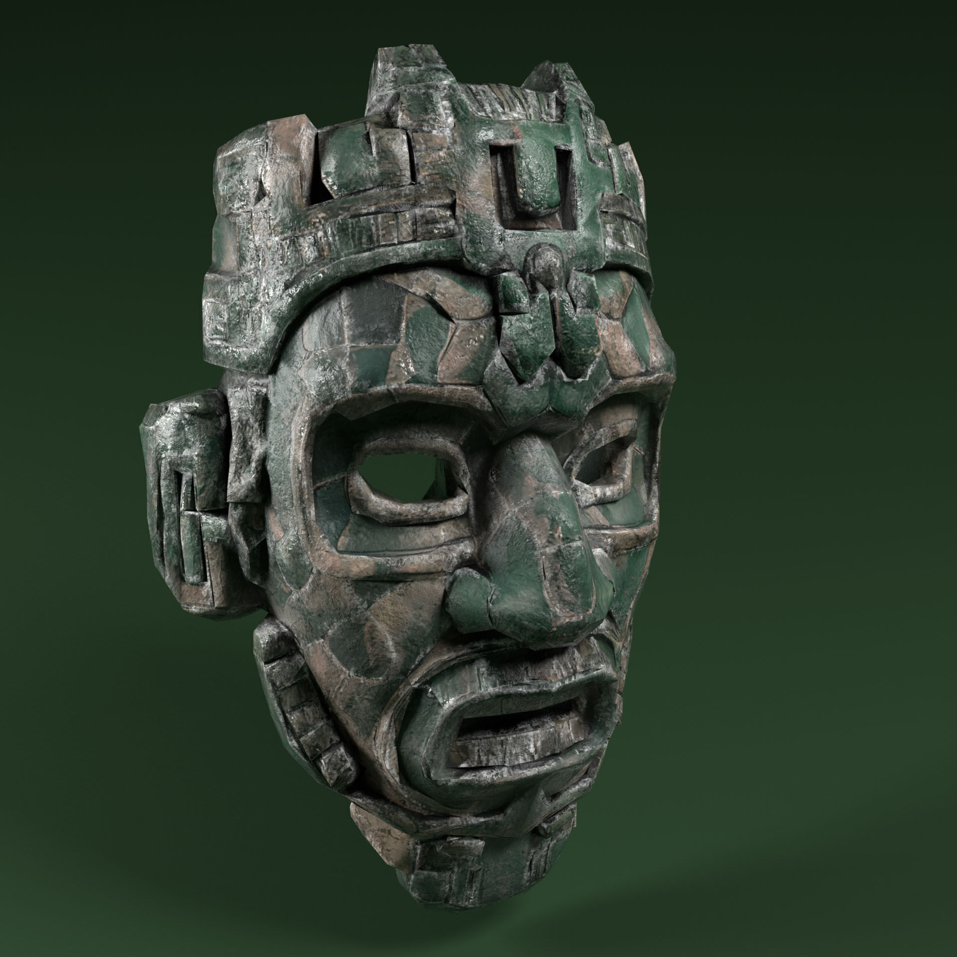 Maya Ceremonial Masks Pack Low-poly 3D model_2