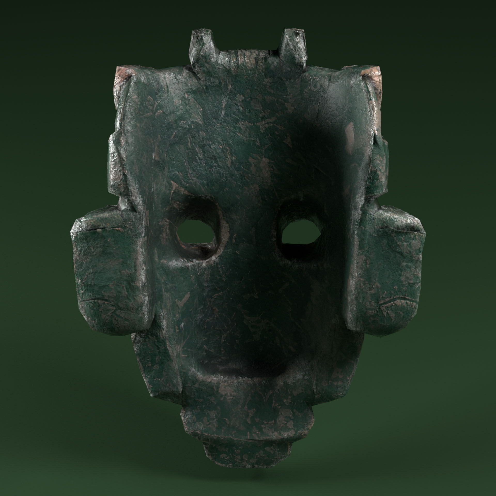 Maya Ceremonial Masks Pack Low-poly 3D model_7