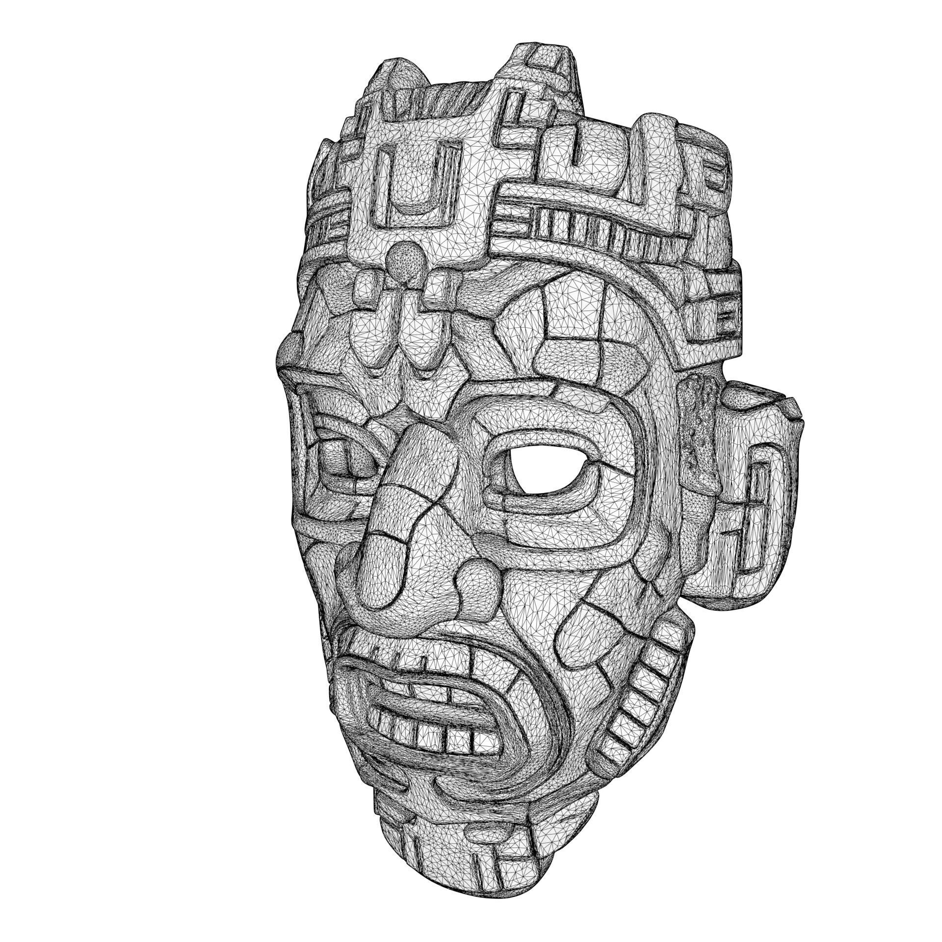 Maya Ceremonial Masks Pack Low-poly 3D model_13