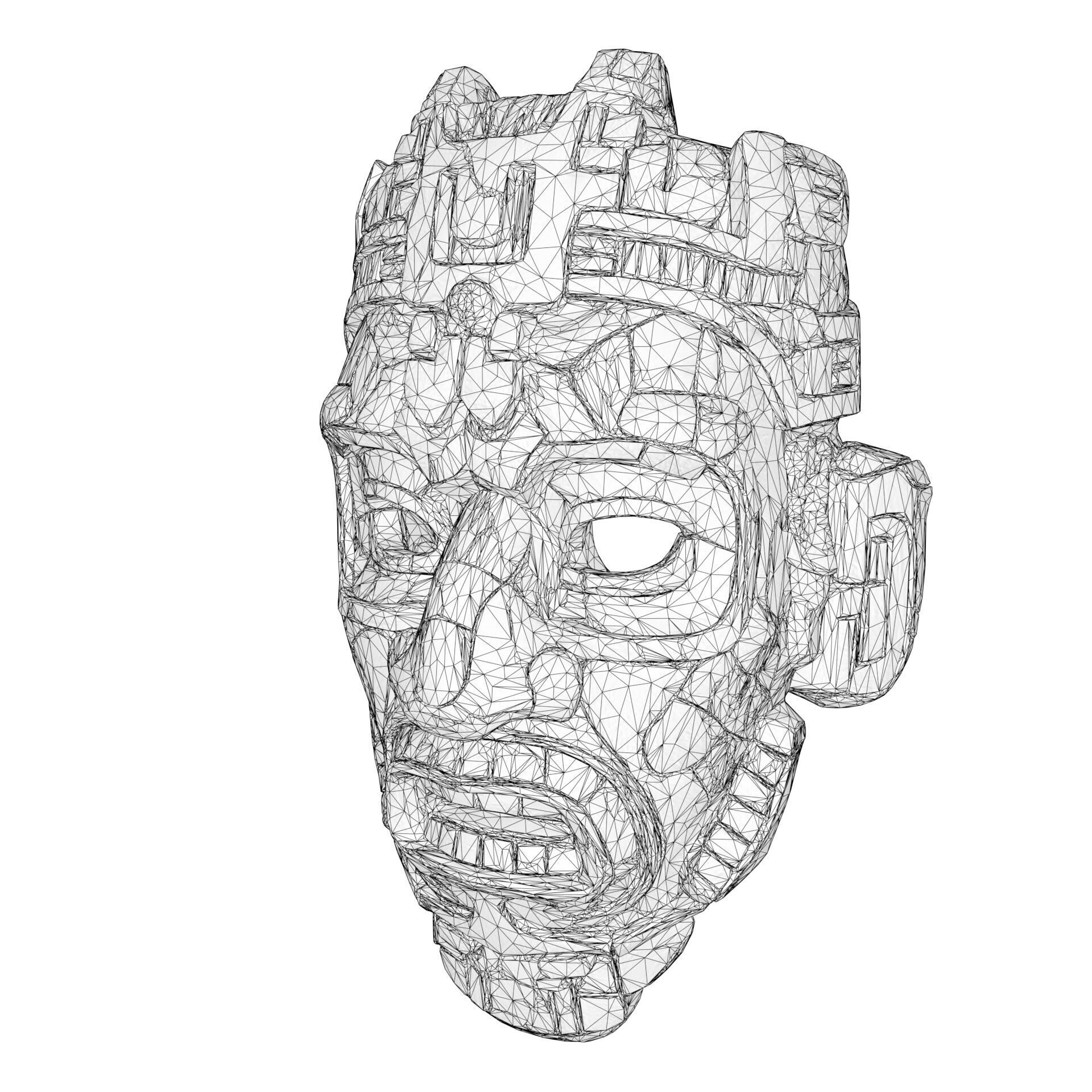 Maya Ceremonial Masks Pack Low-poly 3D model_14