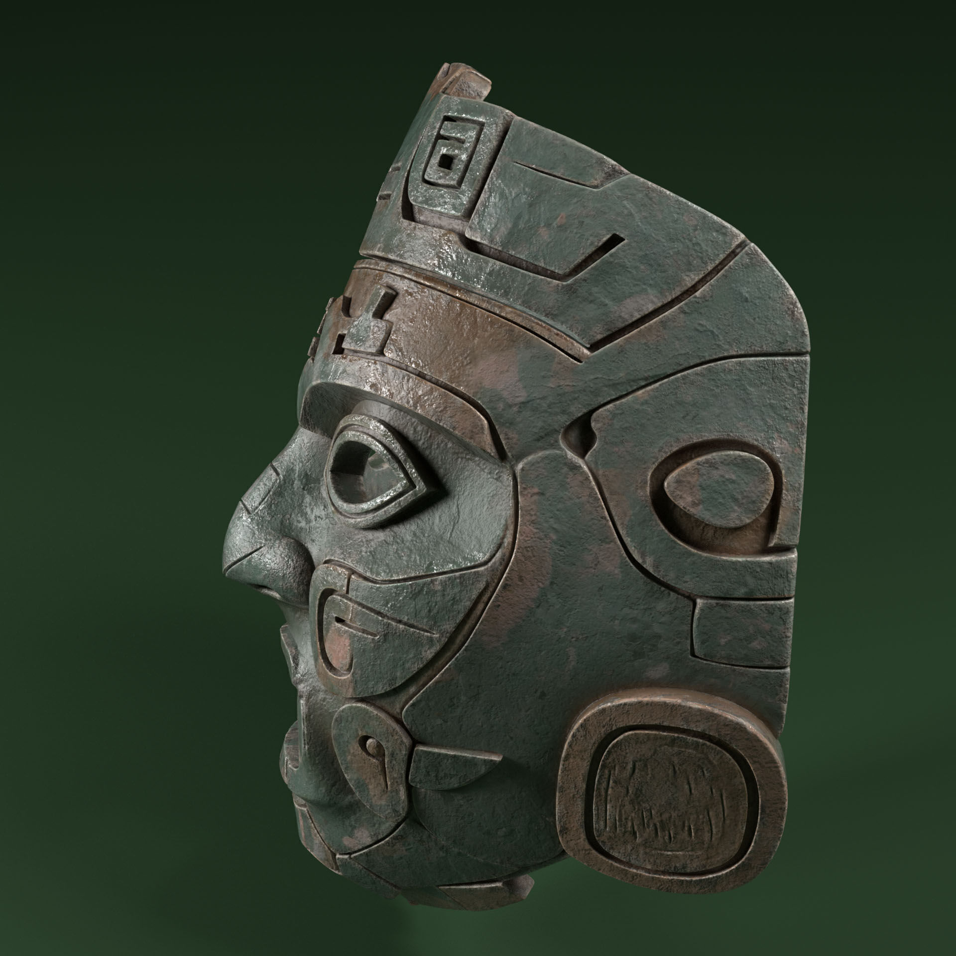 Maya Ceremonial Masks Pack Low-poly 3D model_40