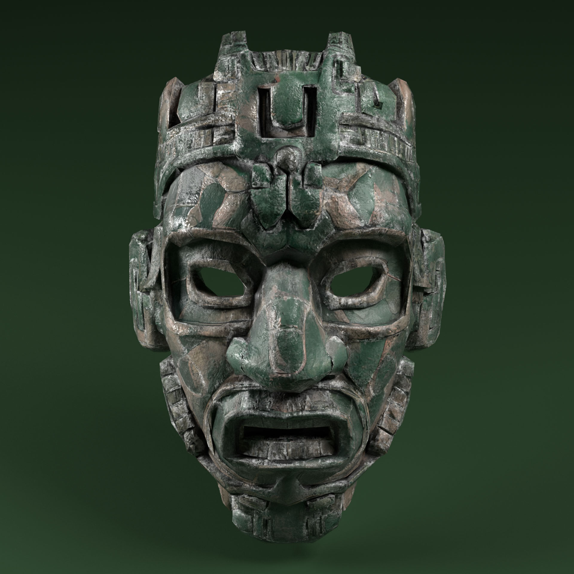 Maya Ceremonial Masks Pack Low-poly 3D model_1