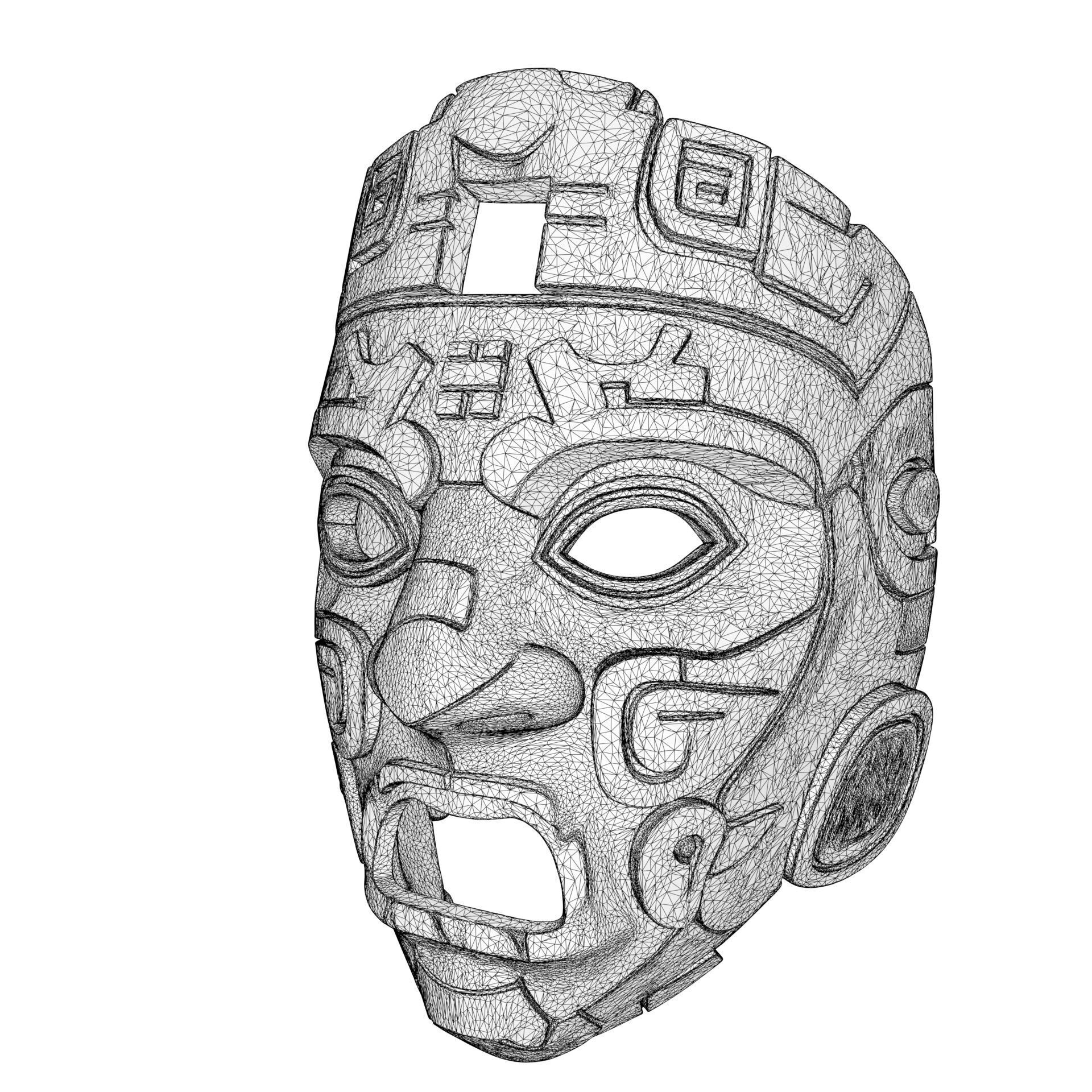 Maya Ceremonial Masks Pack Low-poly 3D model_43