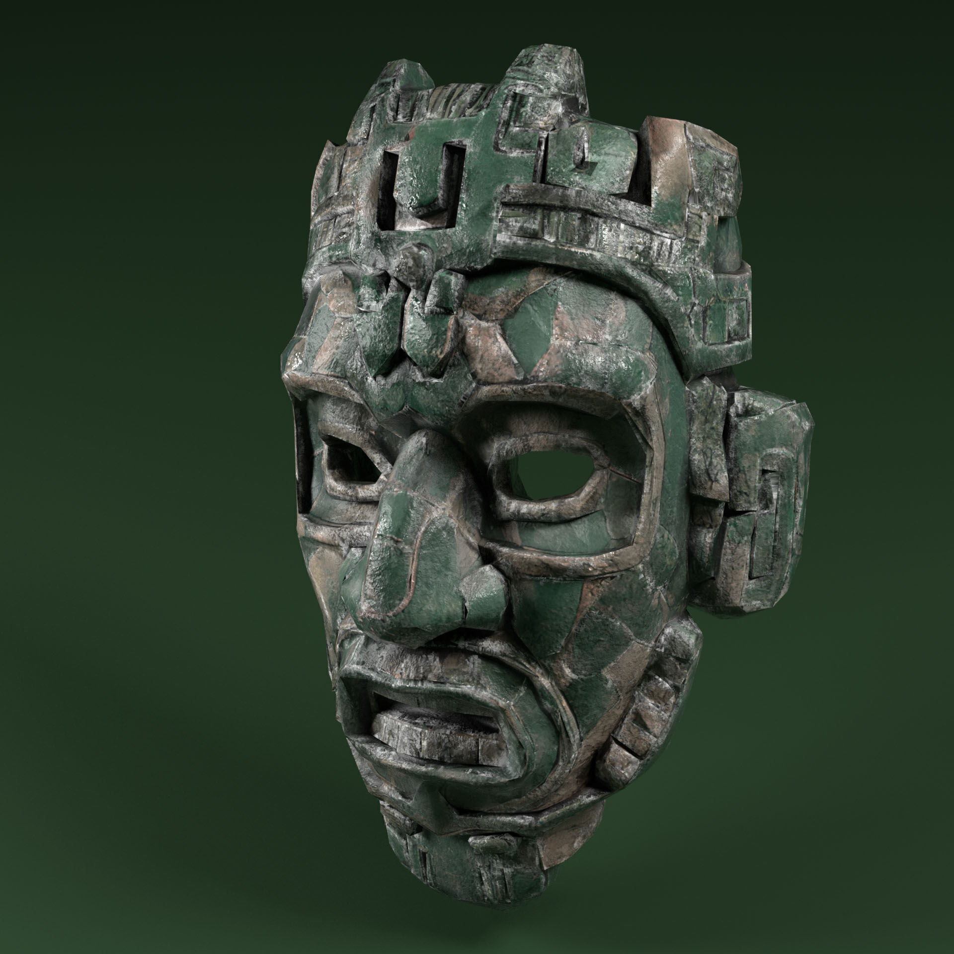 Maya Ceremonial Masks Pack Low-poly 3D model_12
