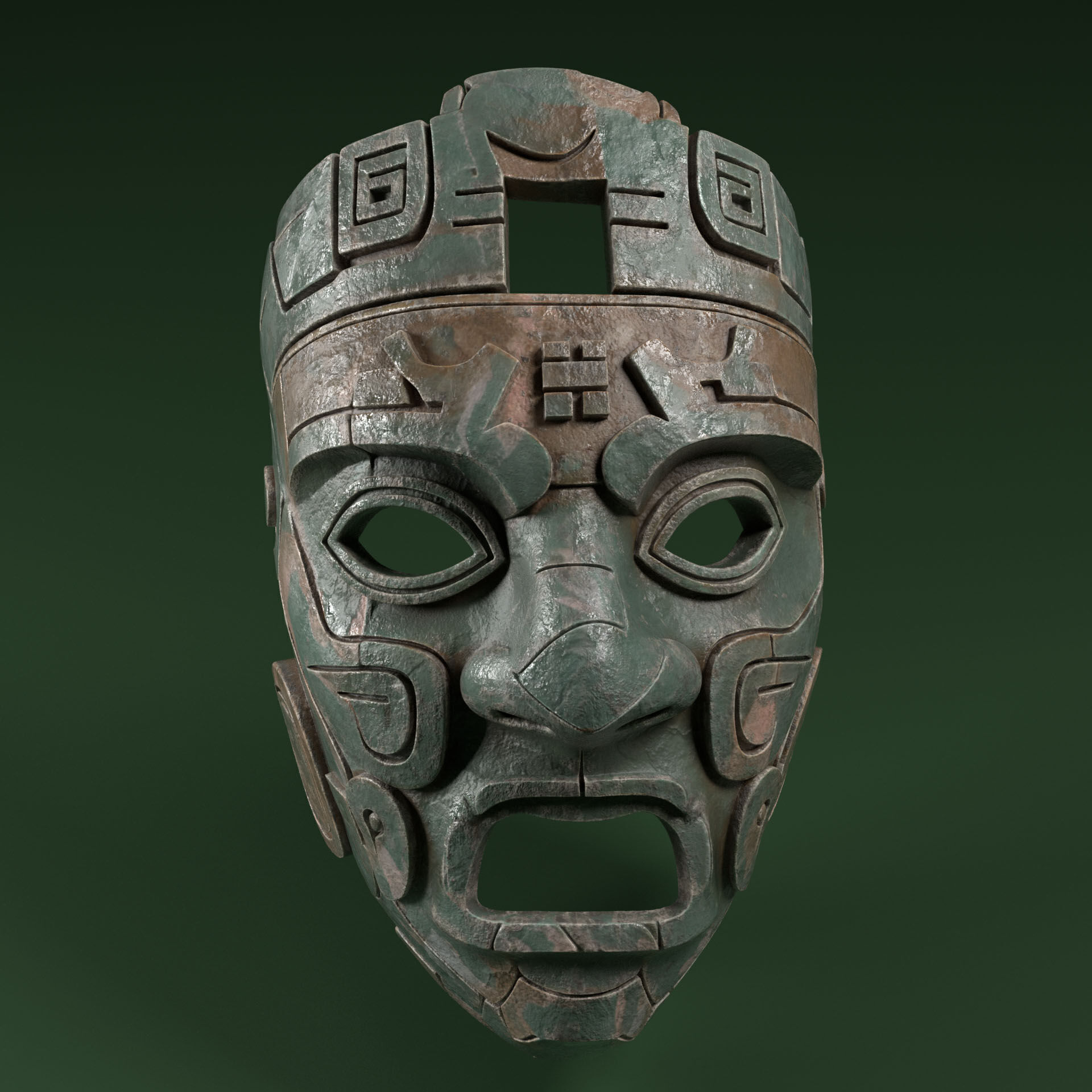 Maya Ceremonial Masks Pack Low-poly 3D model_31