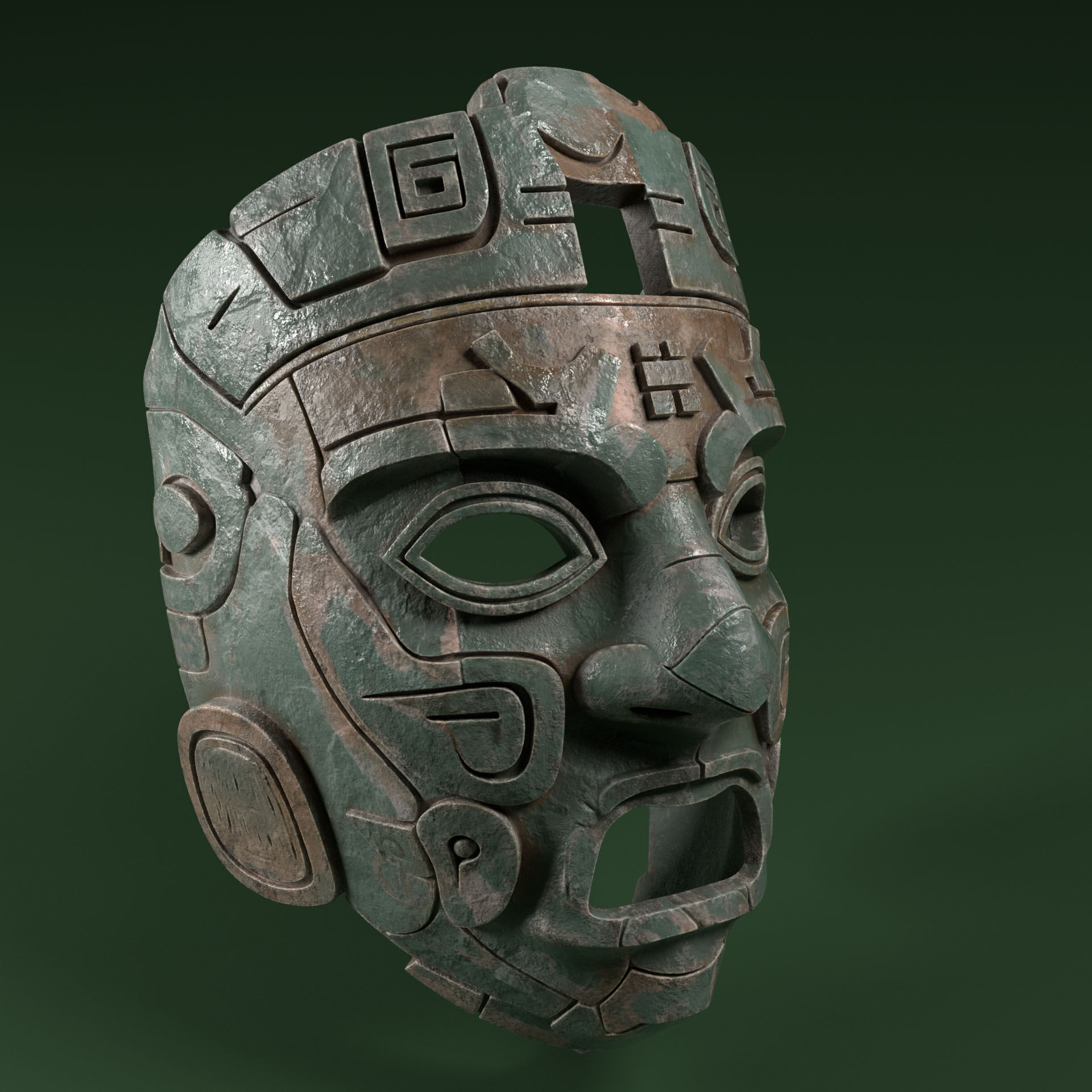 Maya Ceremonial Masks Pack Low-poly 3D model_32