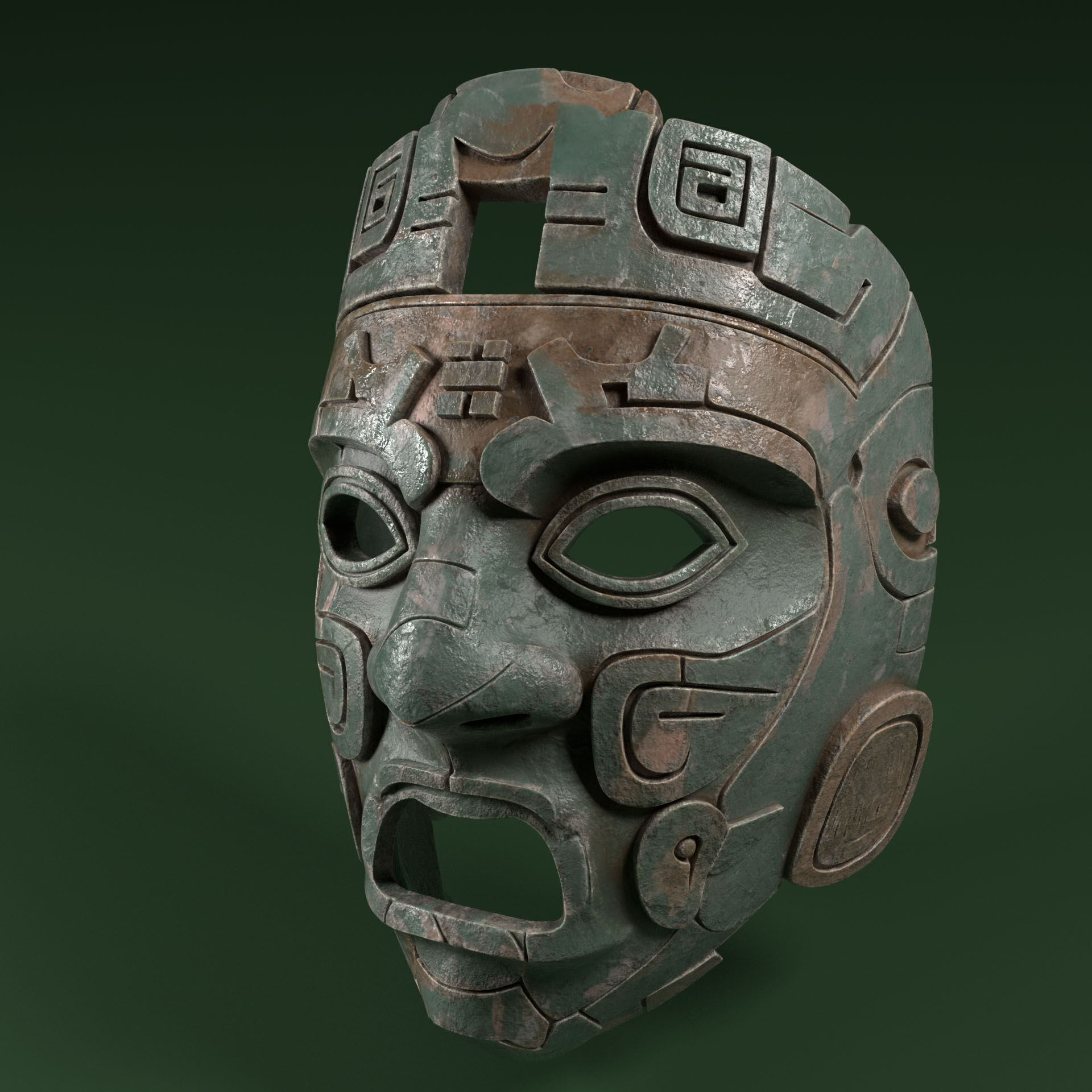 Maya Ceremonial Masks Pack Low-poly 3D model_42