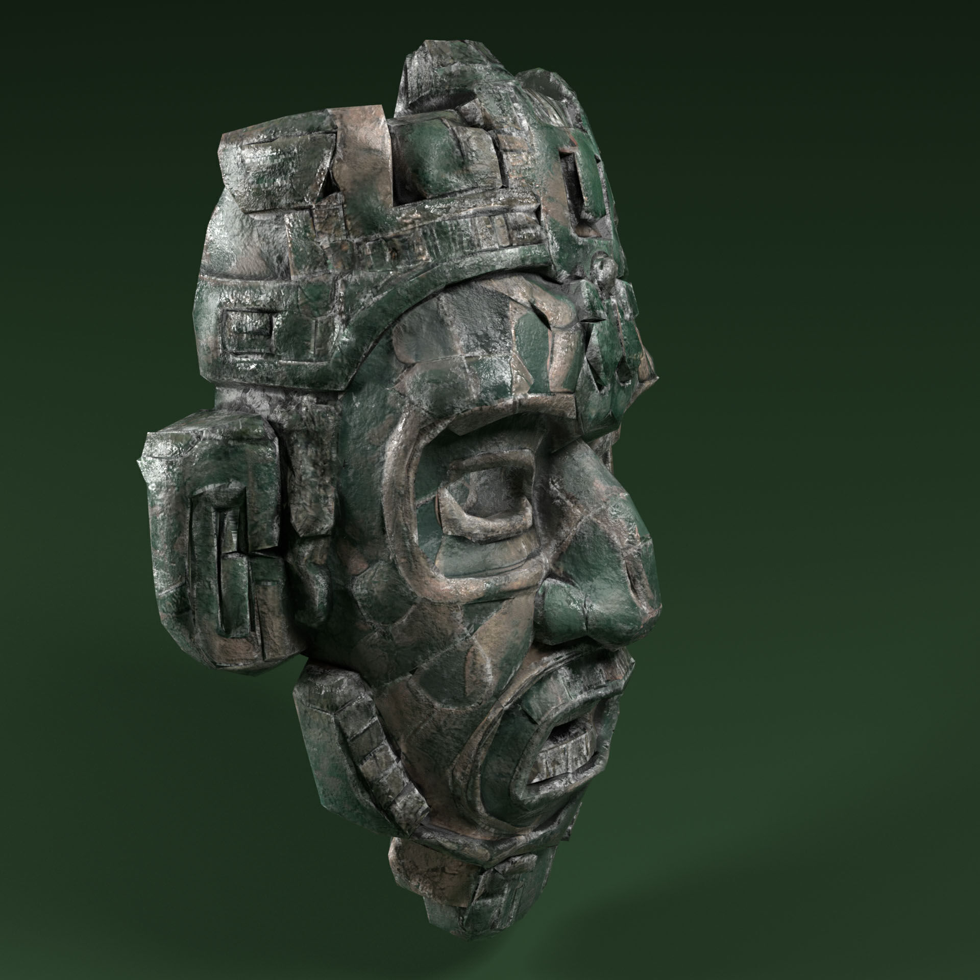 Maya Ceremonial Masks Pack Low-poly 3D model_3