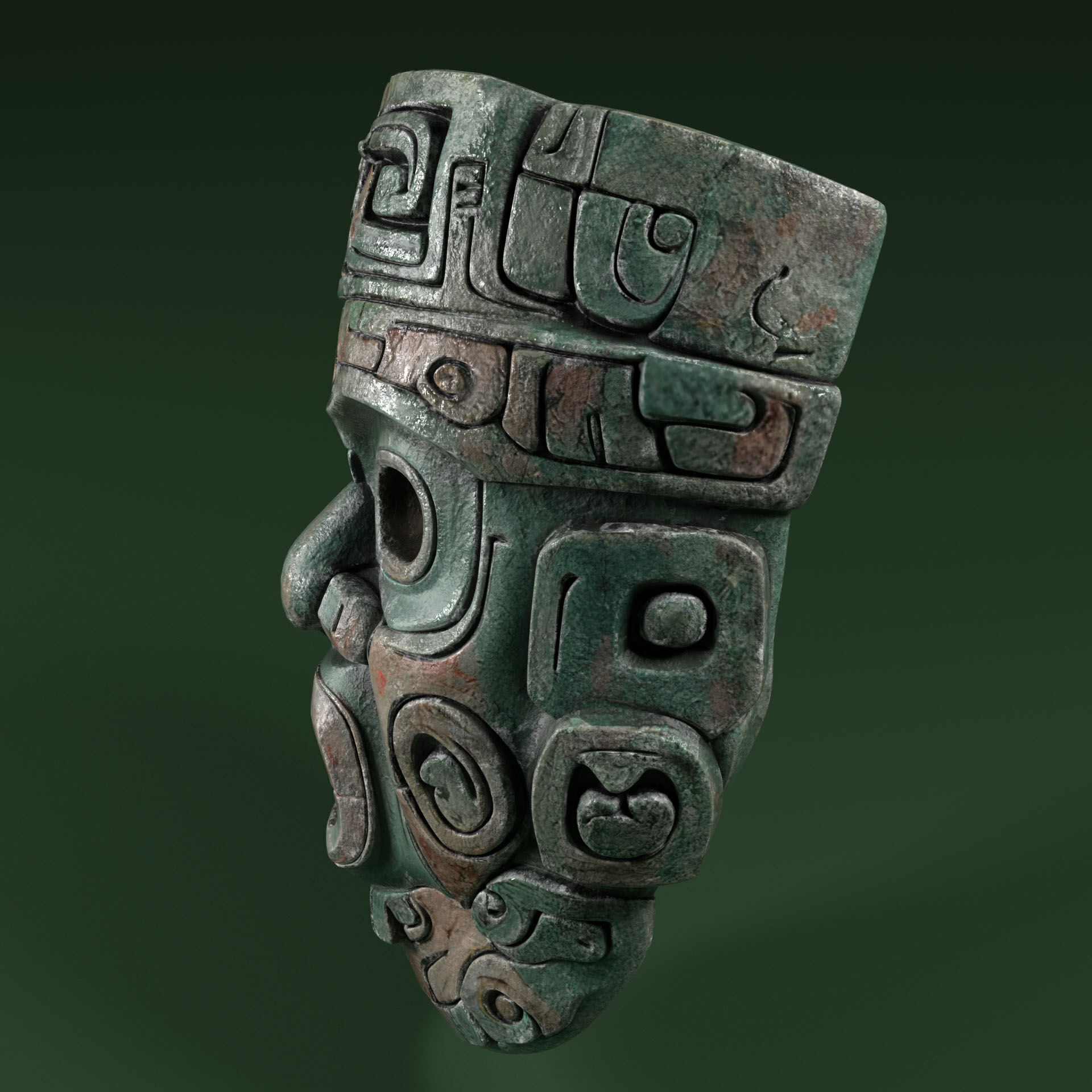 Maya Ceremonial Masks Pack Low-poly 3D model_25